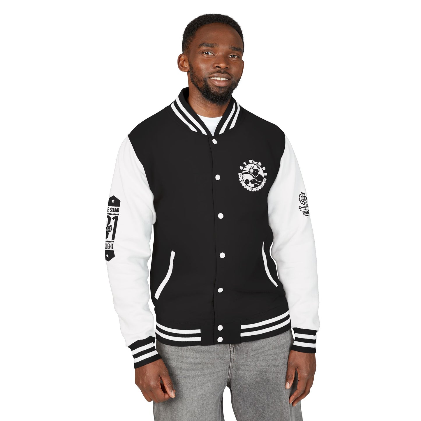 Strobe Records Unisex Letterman Jacket with Bold Graphics, Stylish Sportswear, Streetwear for the Dancefloor