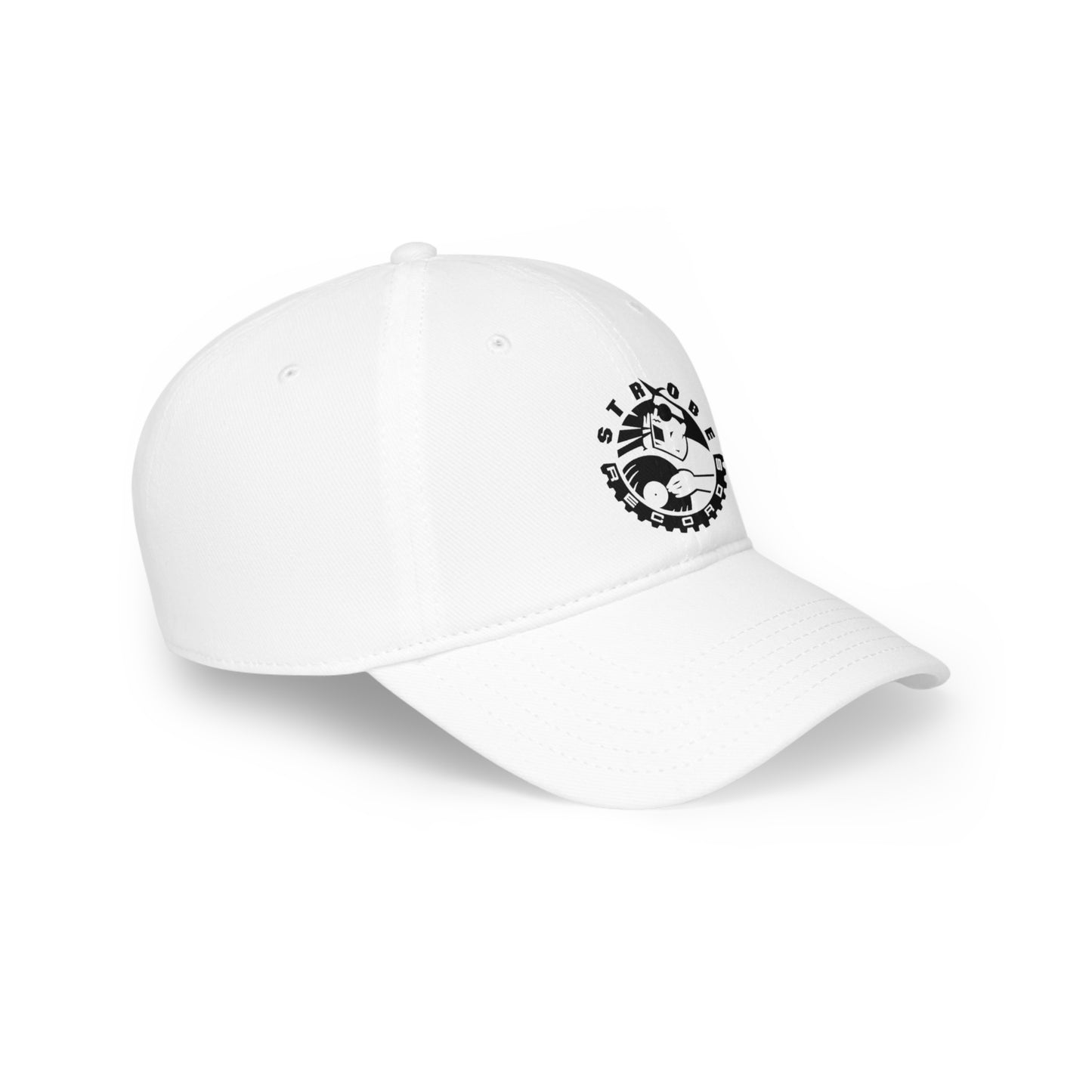 Strobe Records Classic White Low Profile Baseball Cap