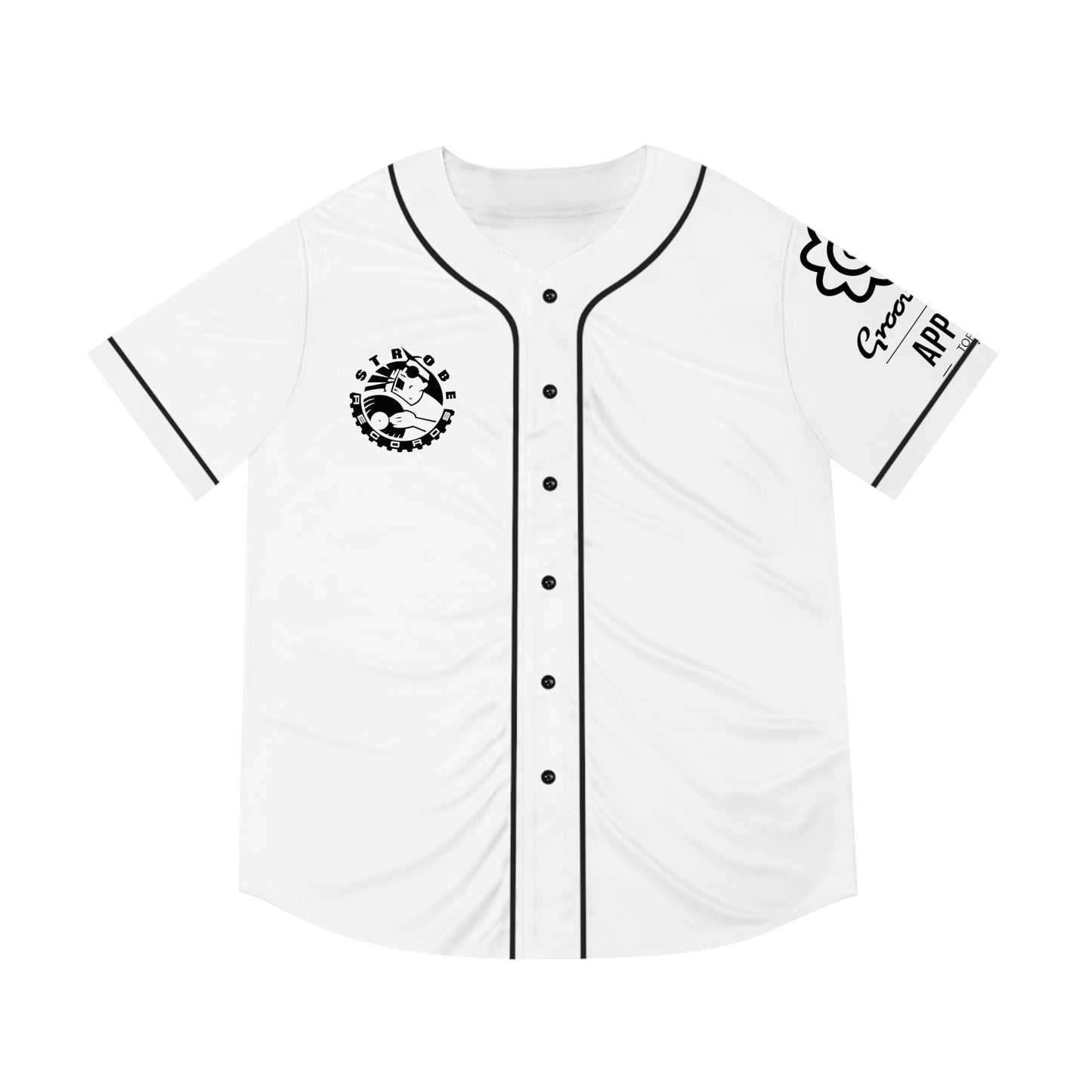 Strobe Records Classic White Men's Baseball Jersey