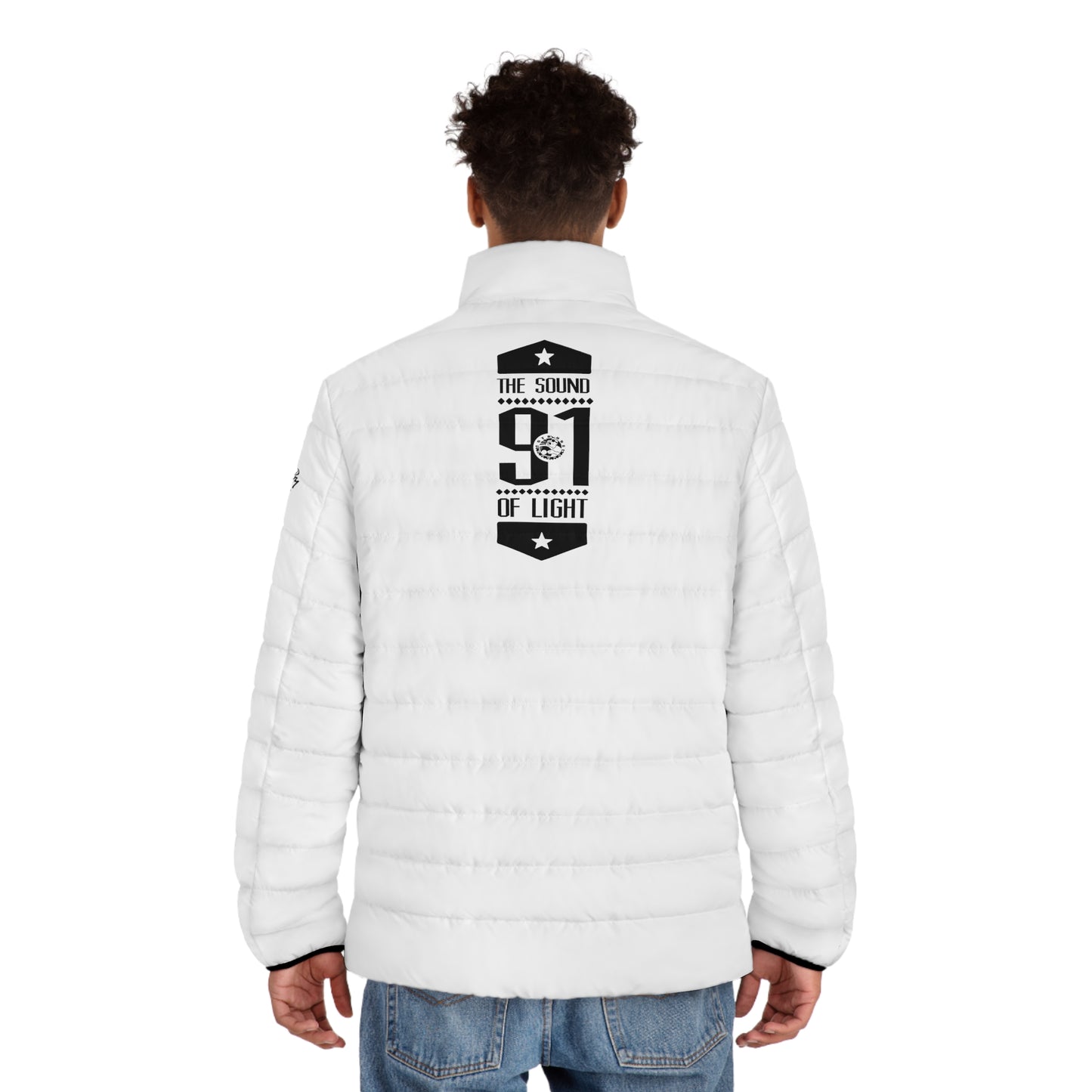 Strobe Records Premium Classic White Men's Puffer Jacket