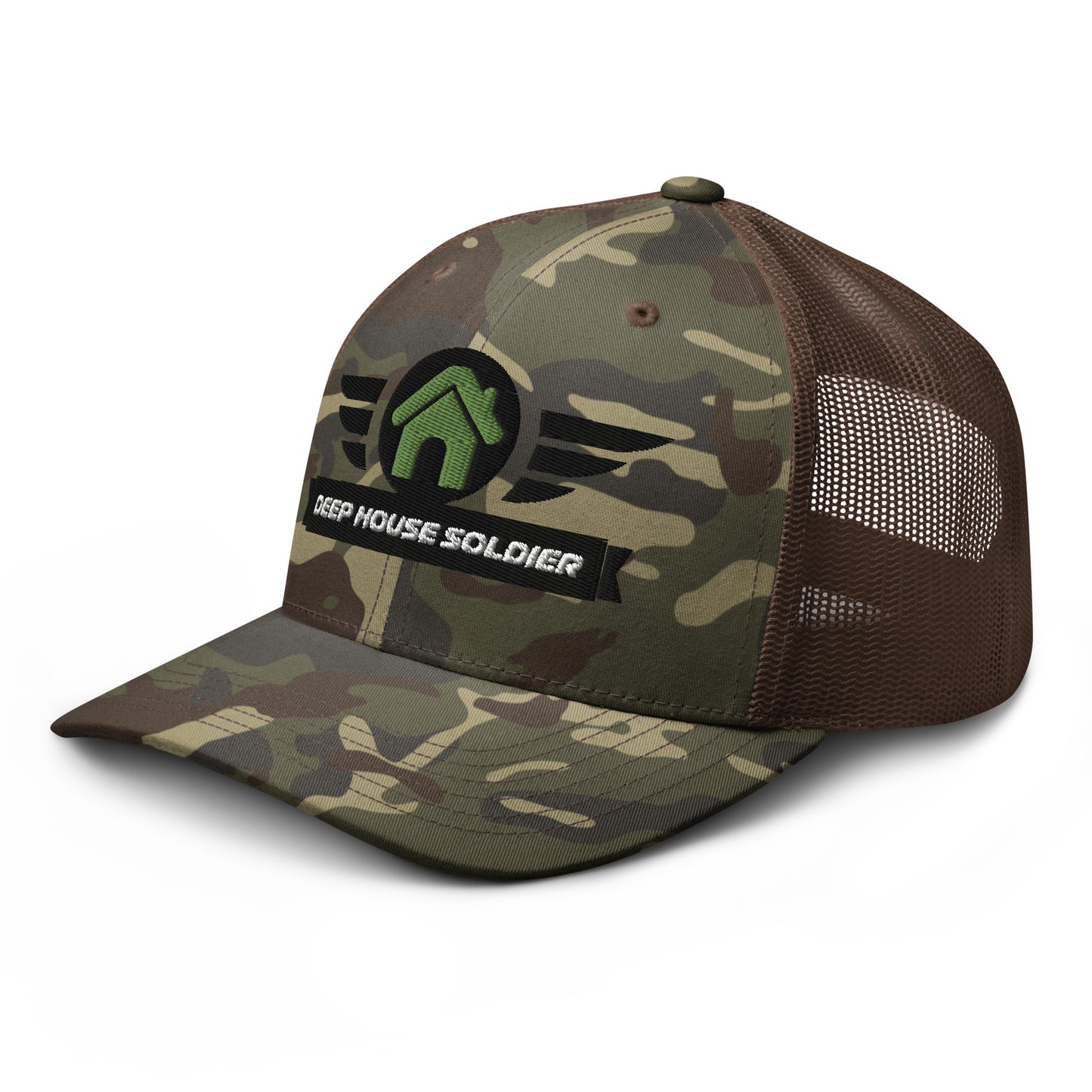 Deep House Soldier Camouflage Trucker Hat - Green