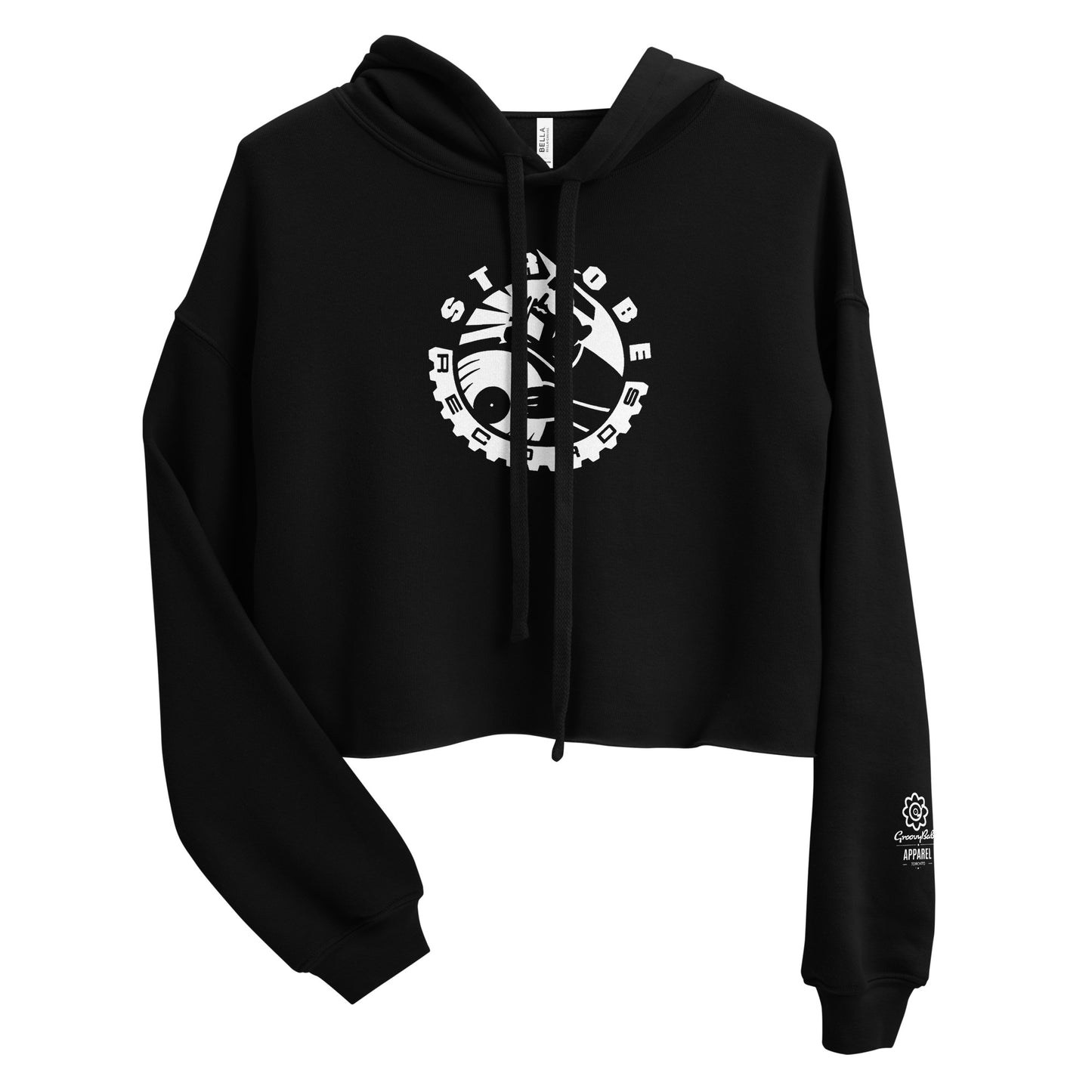 Strobe Records Premium Classic Crop Hoodie - Strobe Records 