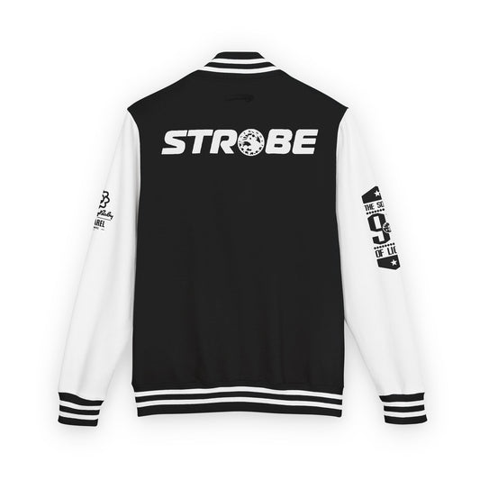 Strobe Records Unisex Letterman Jacket with Bold Graphics, Stylish Sportswear, Streetwear for the Dancefloor