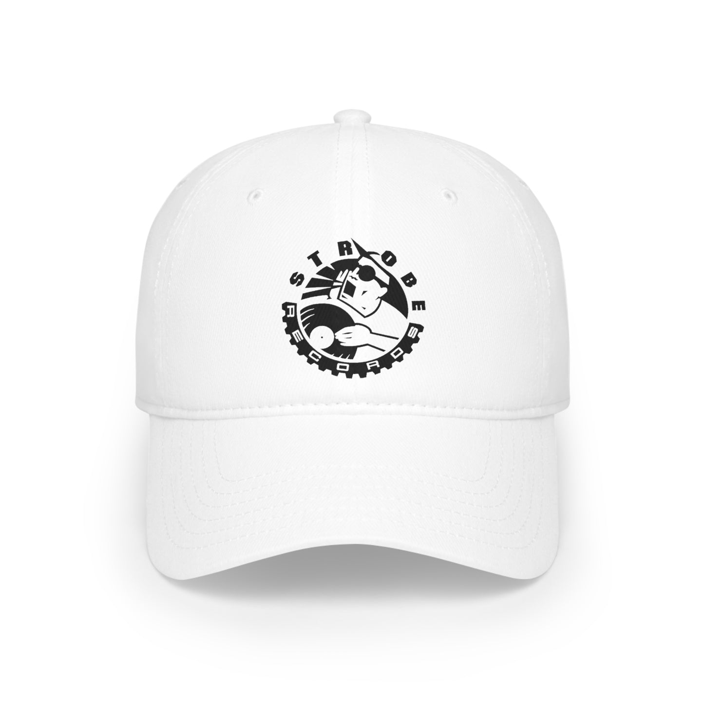Strobe Records Classic White Low Profile Baseball Cap