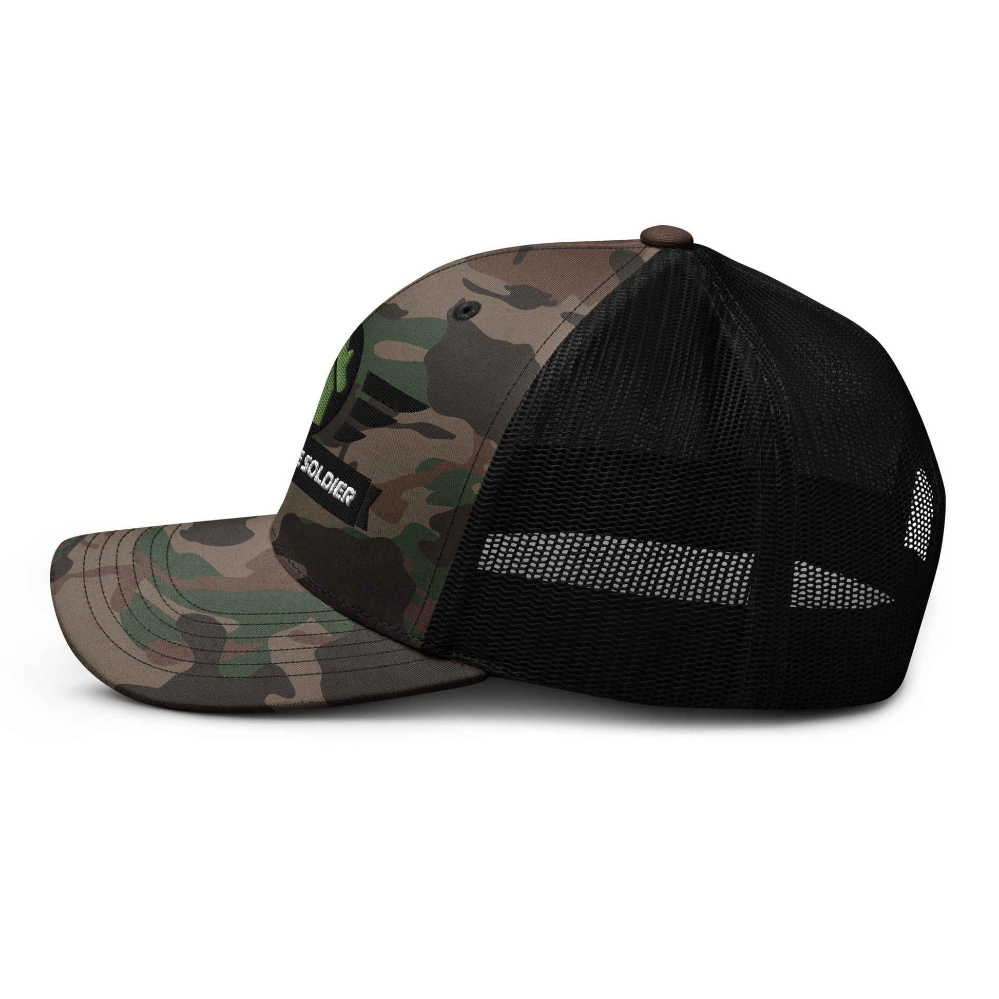 Deep House Soldier Camouflage Trucker Hat - Green - Strobe Records 
