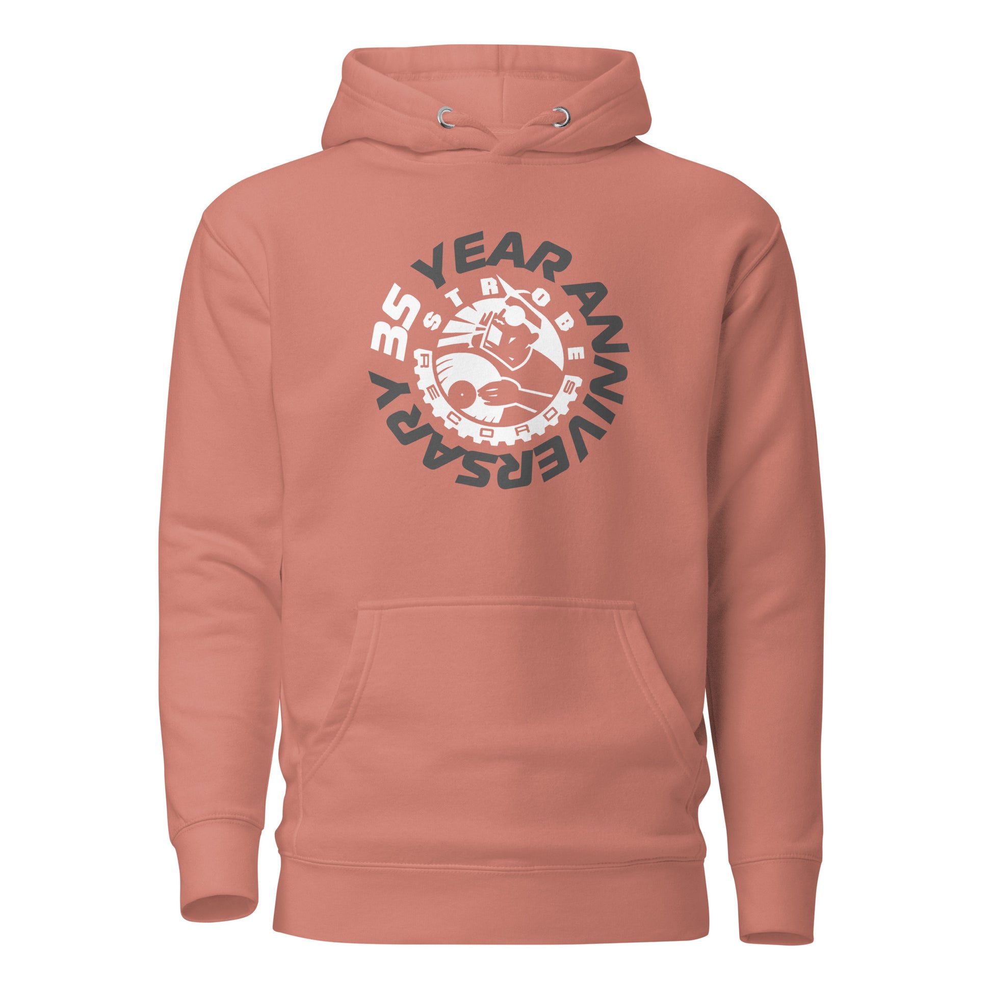 Strobe Records 35th Anniversary Classic Hoodie, front view