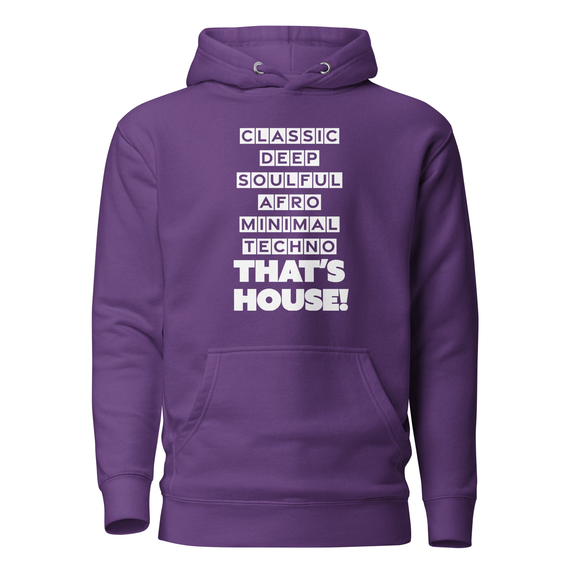 That's House Unisex Classic Hoodie in Purple, front view