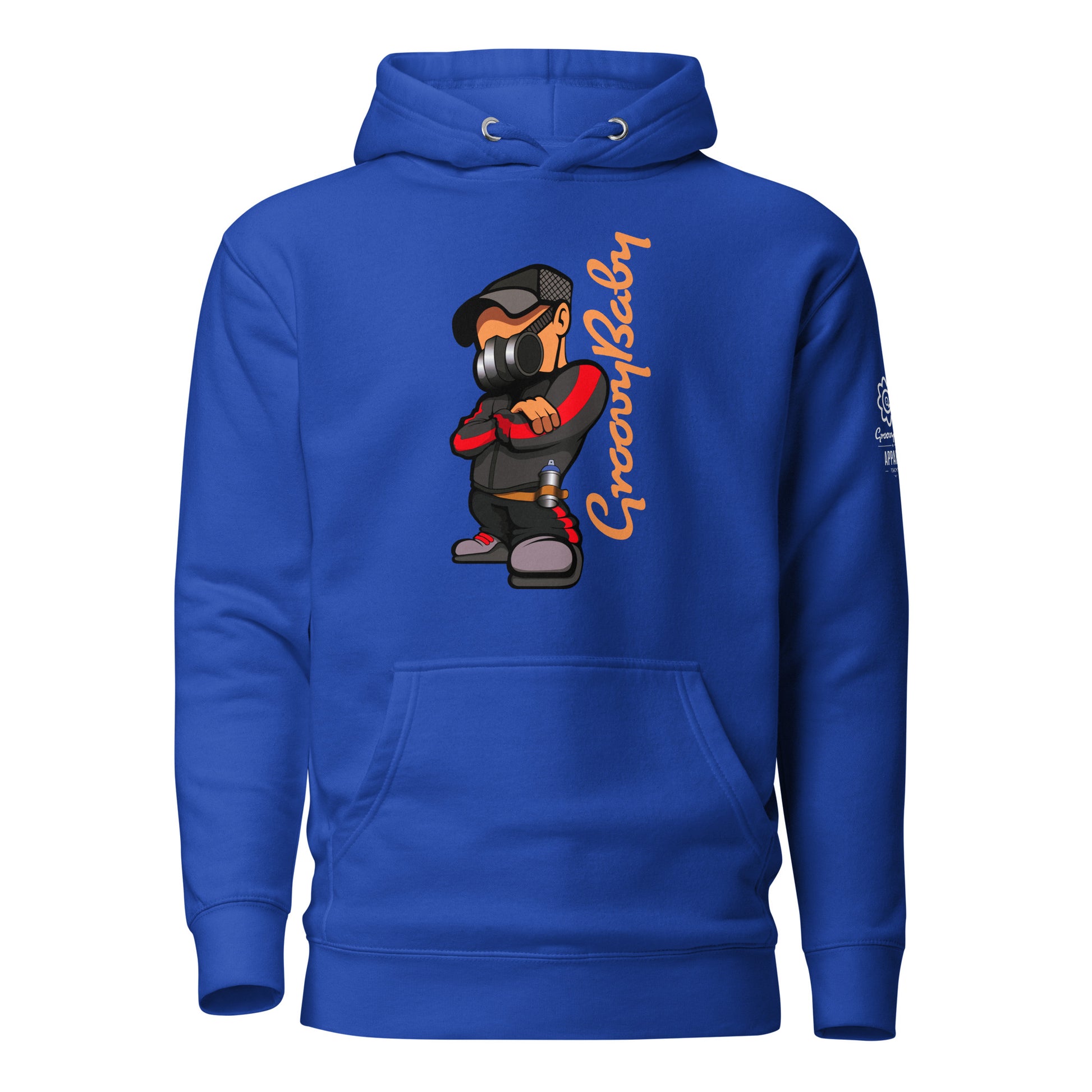 Groovy Baby B-Boy Premium Unisex Hoodie in Royal, front view