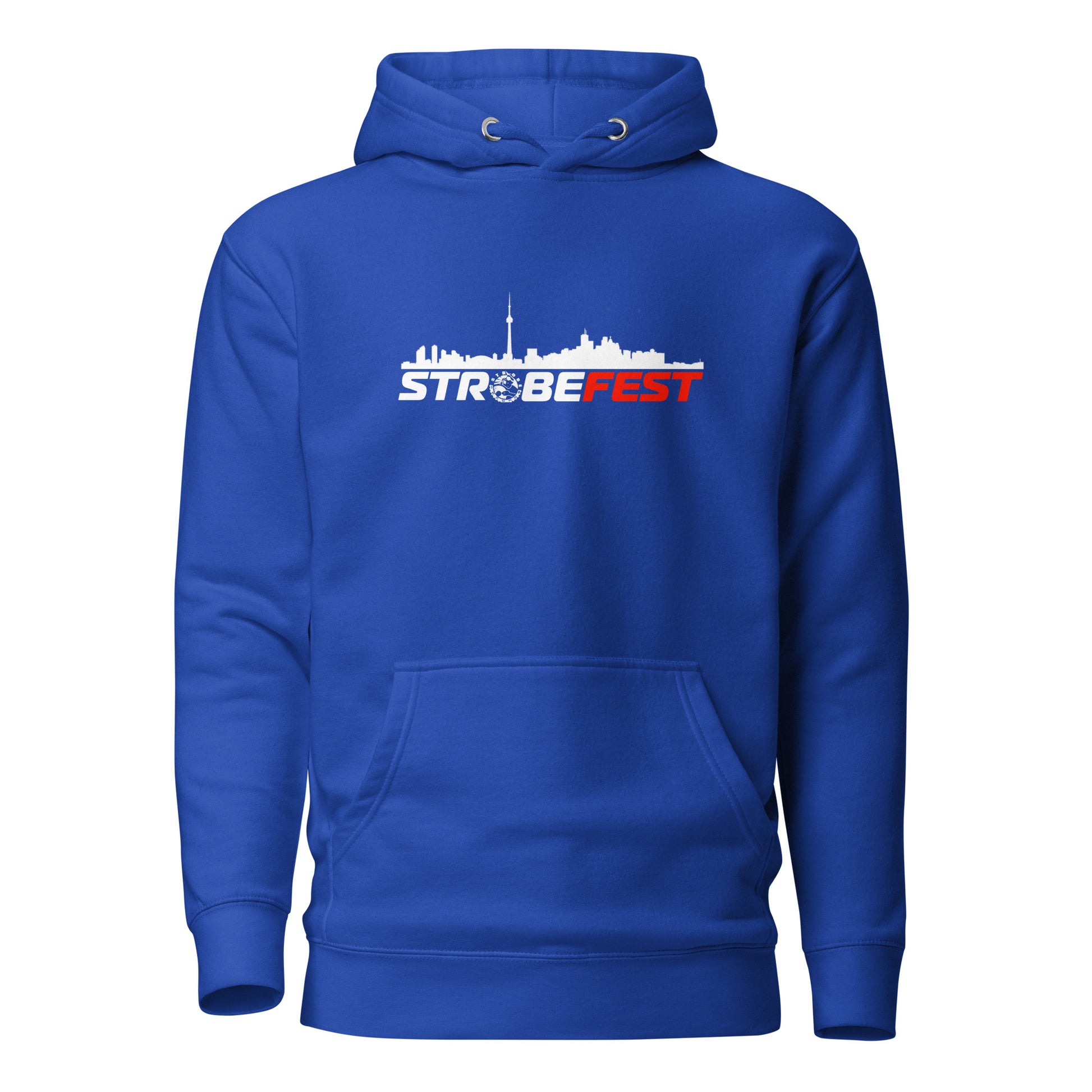 StrobeFest Classic Unisex Hoodie in Royal, front view