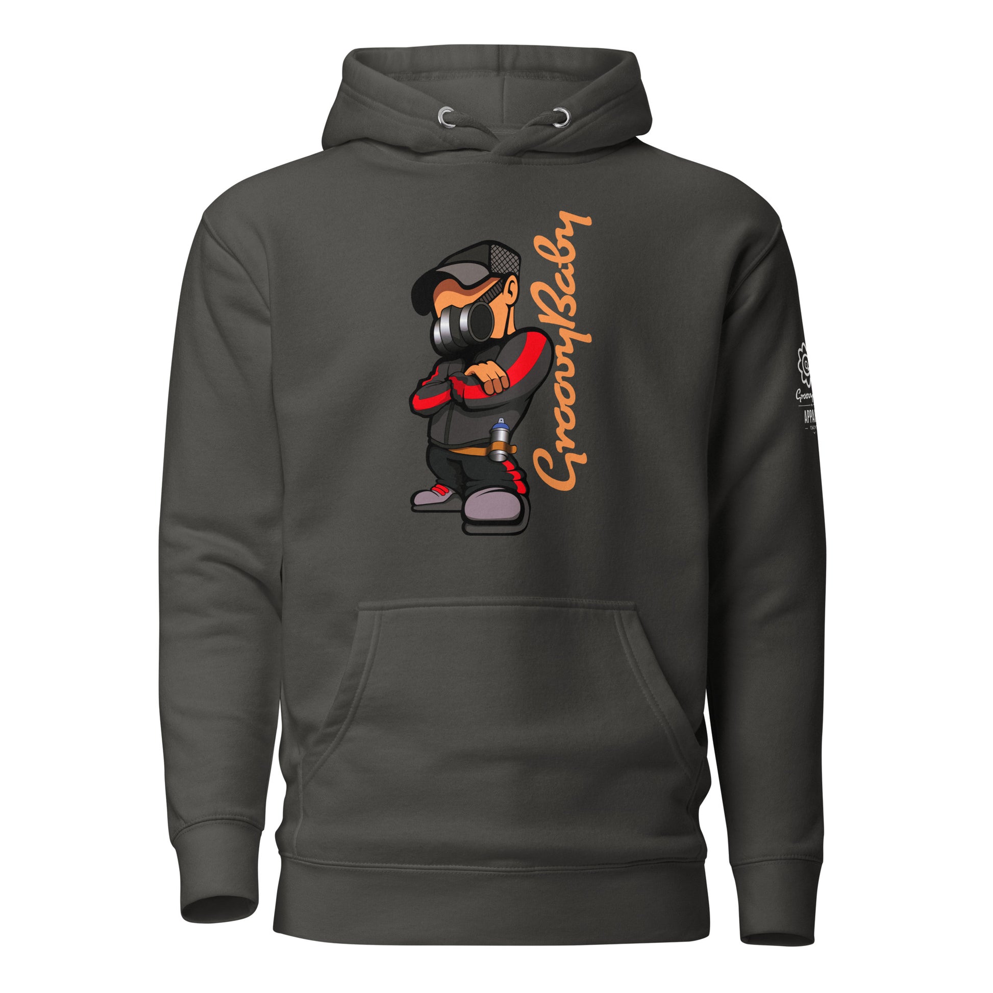 Groovy Baby B-Boy Premium Unisex Hoodie in Black, front view
