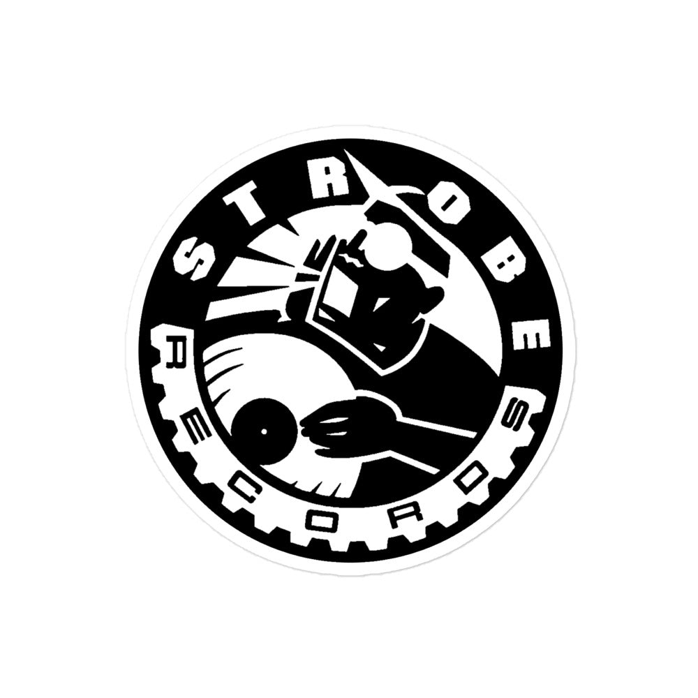 Strobe Records Bubble-Free Stickers in White, product view