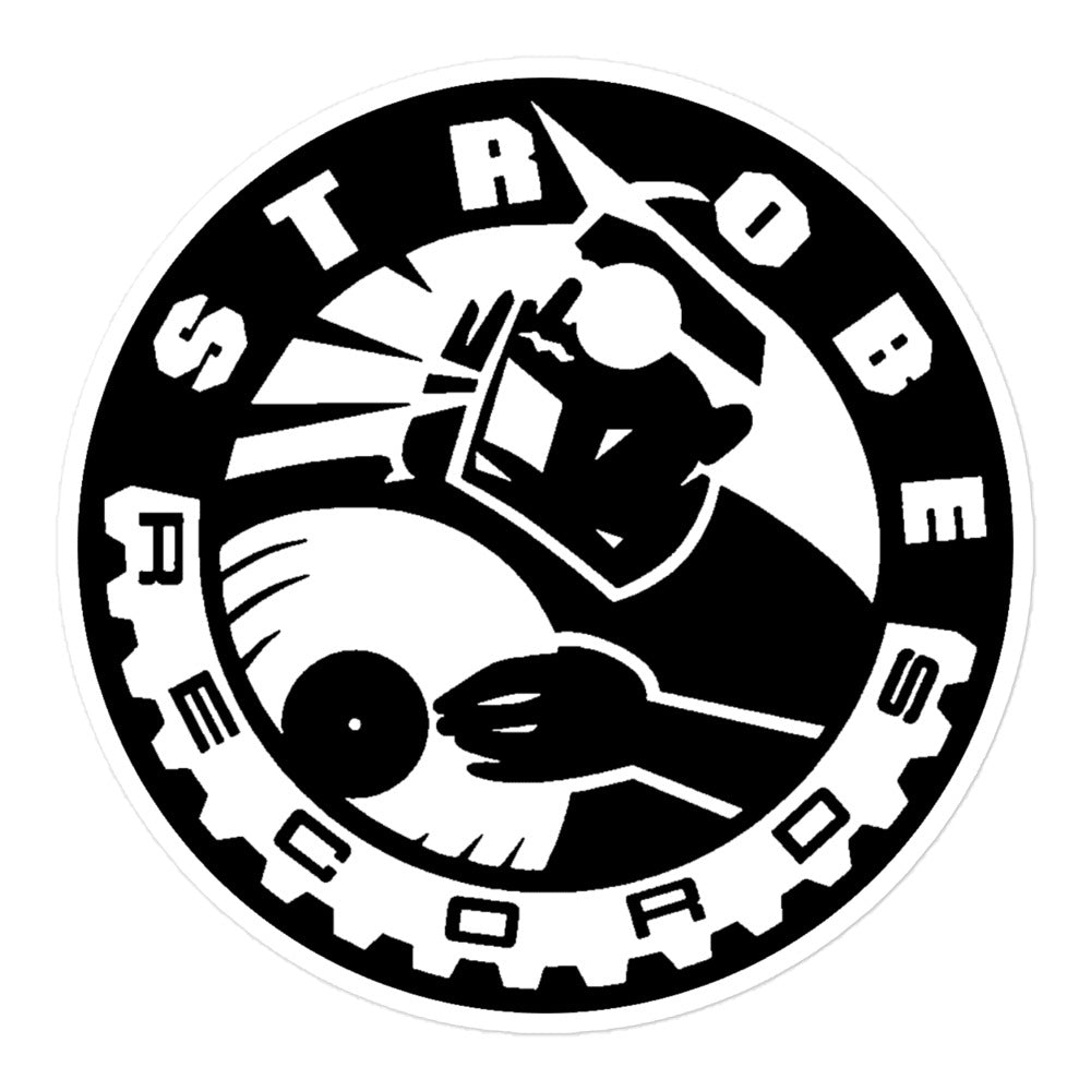 Strobe Records Bubble-Free Stickers in White, product view