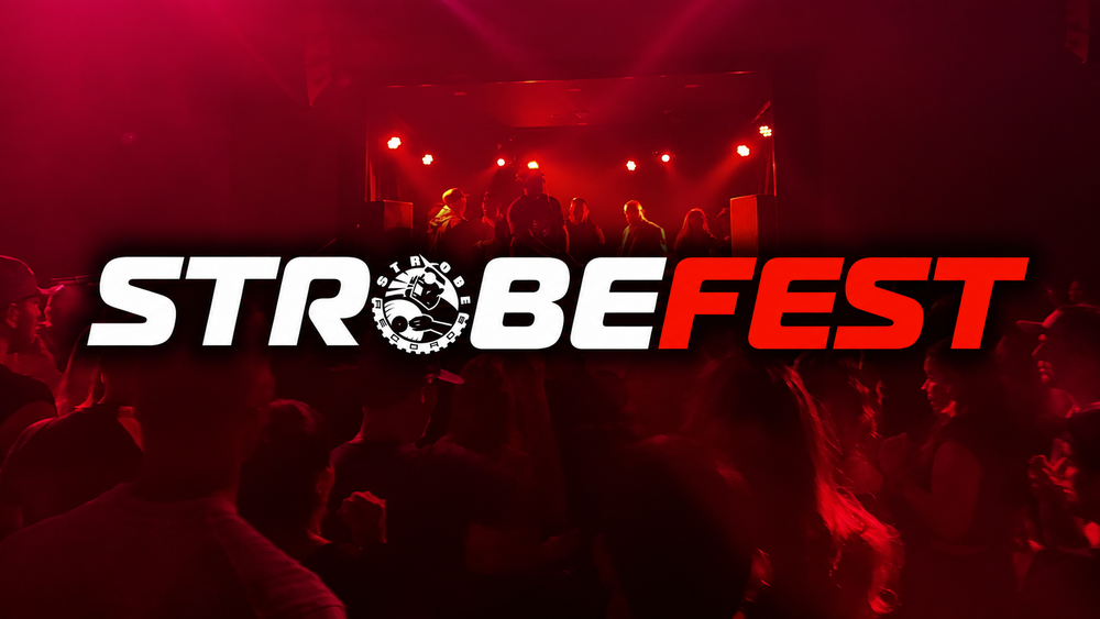 StrobeFest crowd with StrobeFest logo