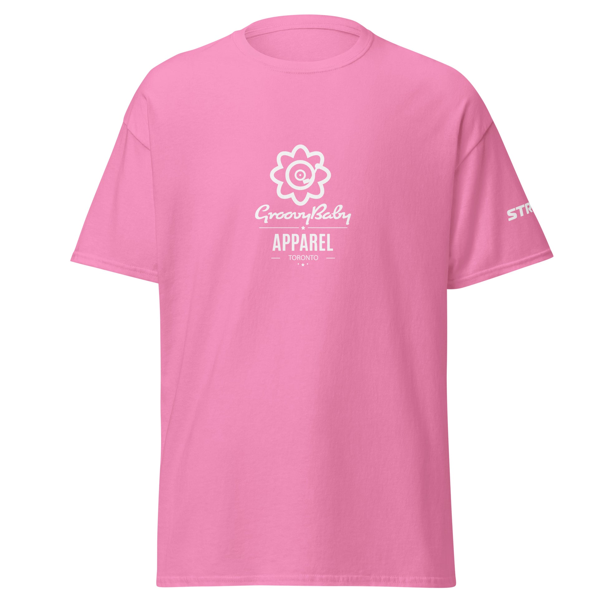Groovy Baby Apparel Premium Unisex T-Shirt in Azalea, front view