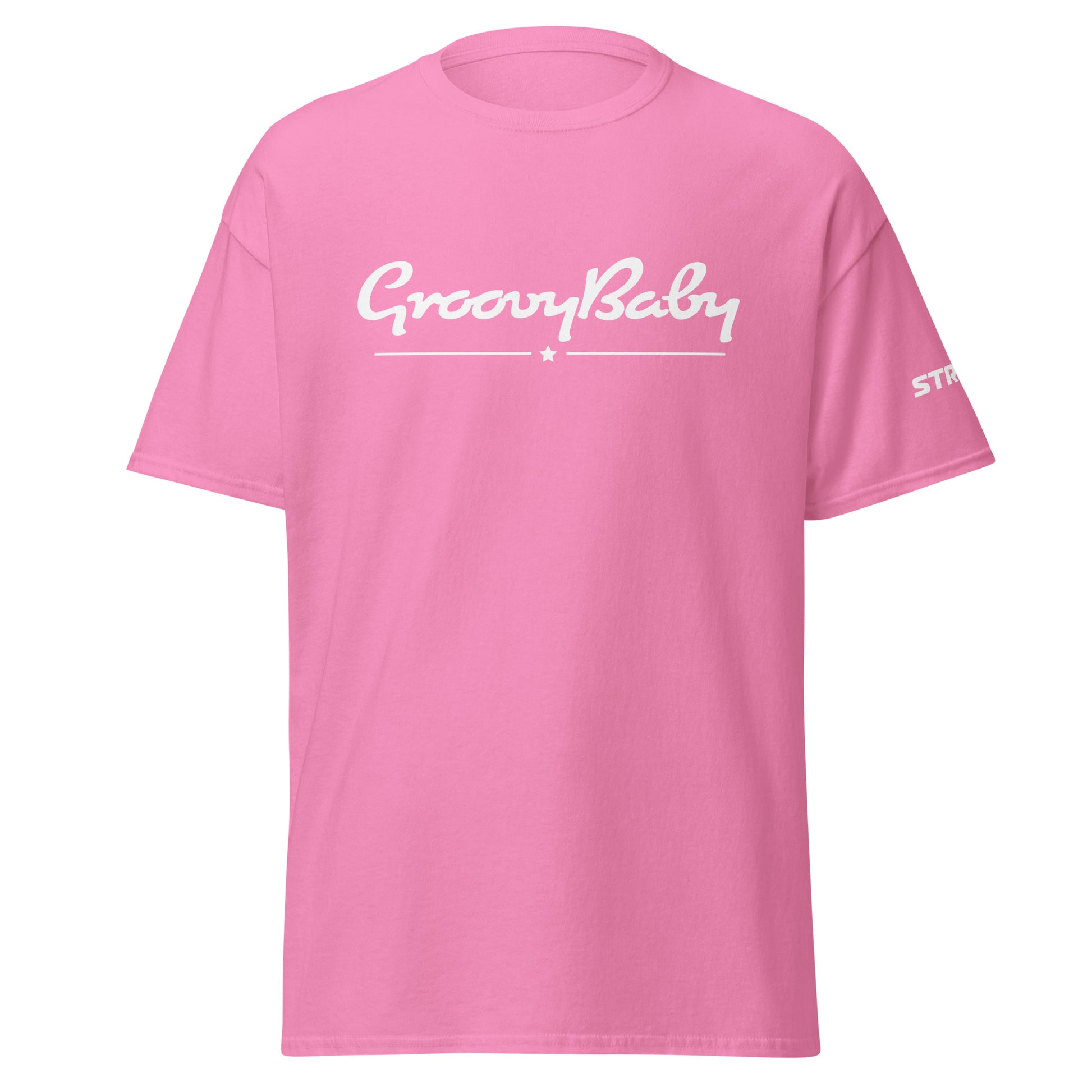 Groovy Baby Premium Unisex T-Shirt in Azalea, front view