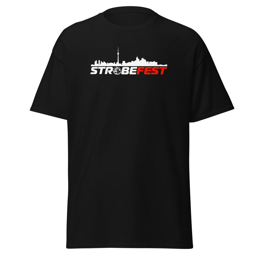 StrobeFest Unisex Premium T-Shirt in Black, front view