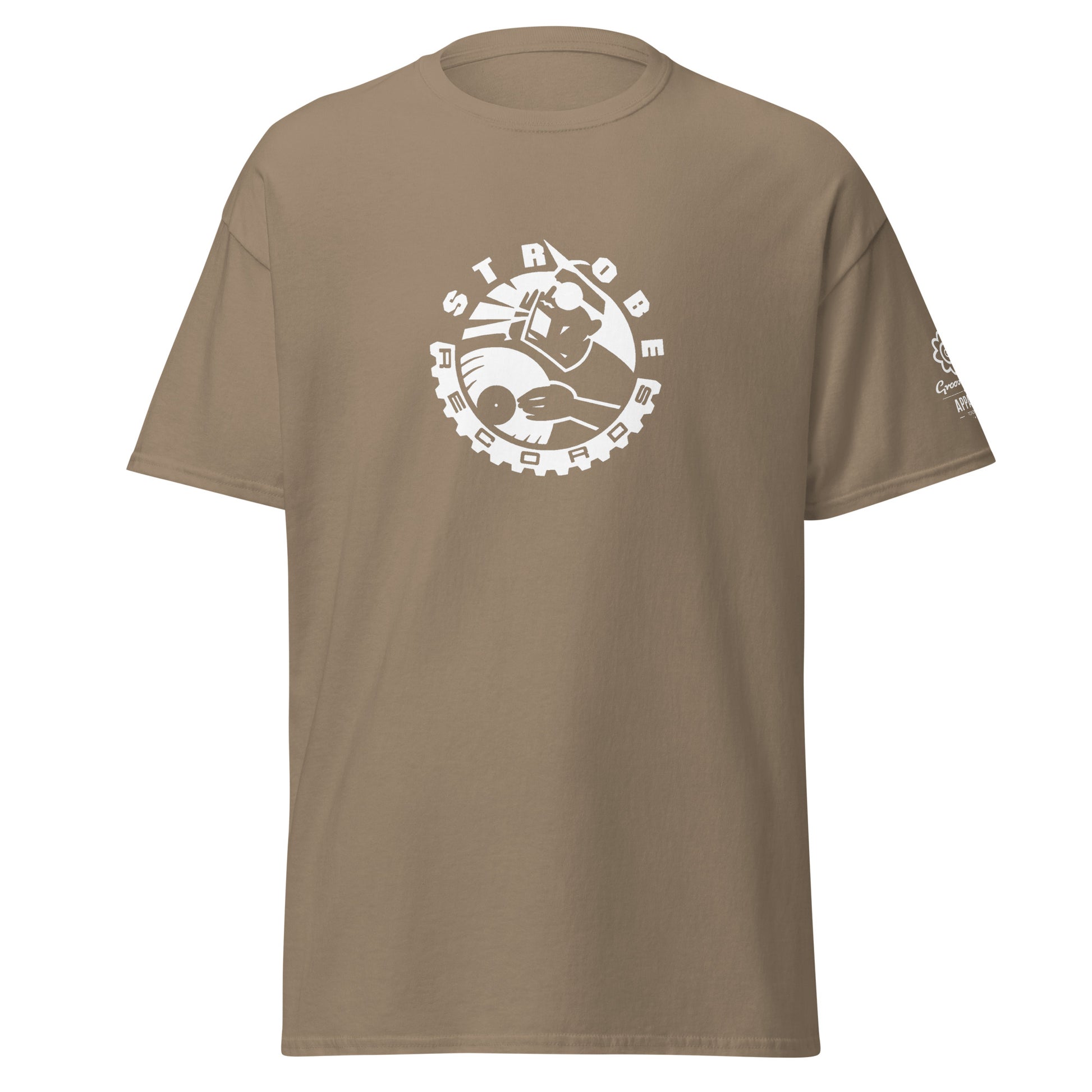 Strobe Records Premium Classic T-Shirt in Brown savana, front view