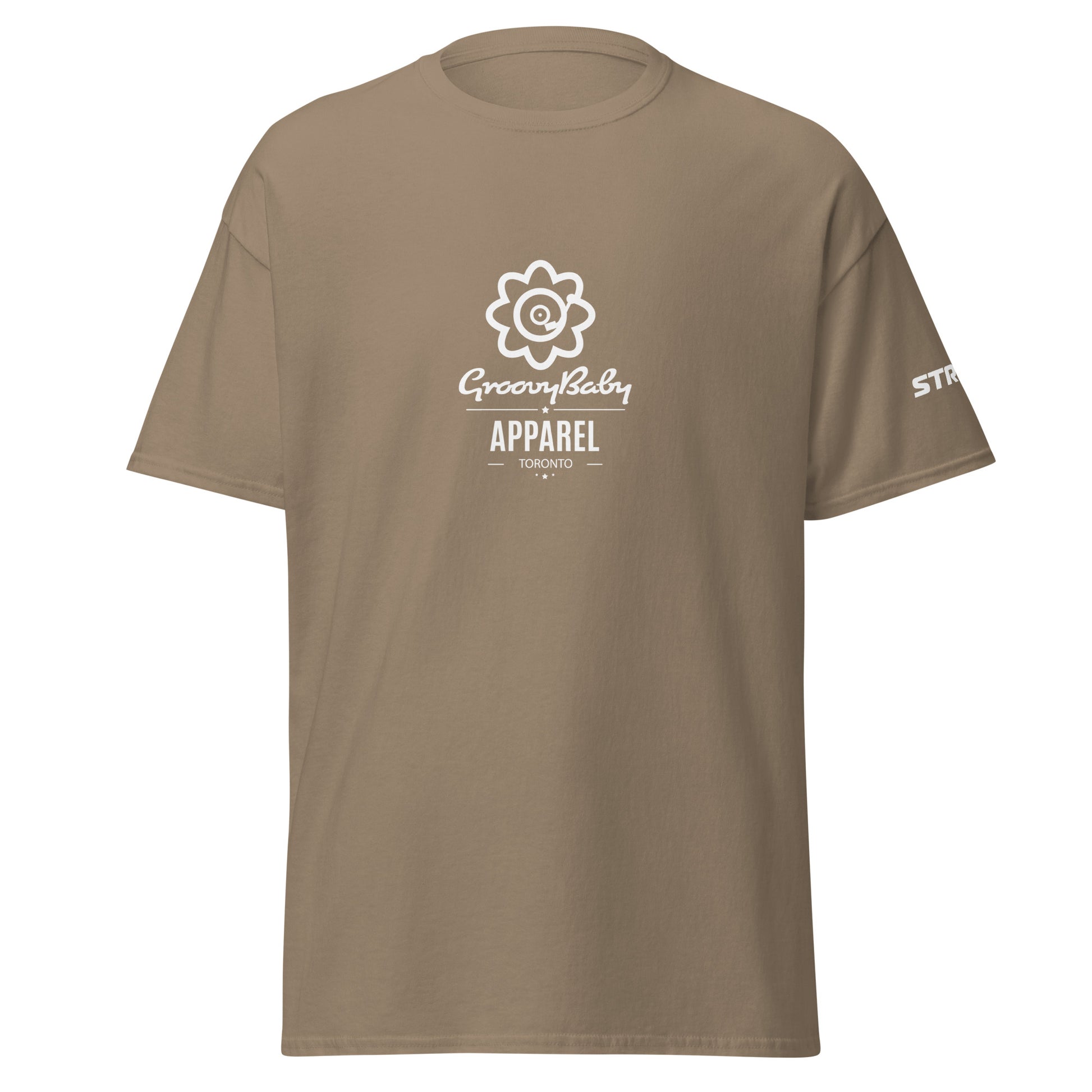 Groovy Baby Apparel Premium Unisex T-Shirt in Brown savana, front view