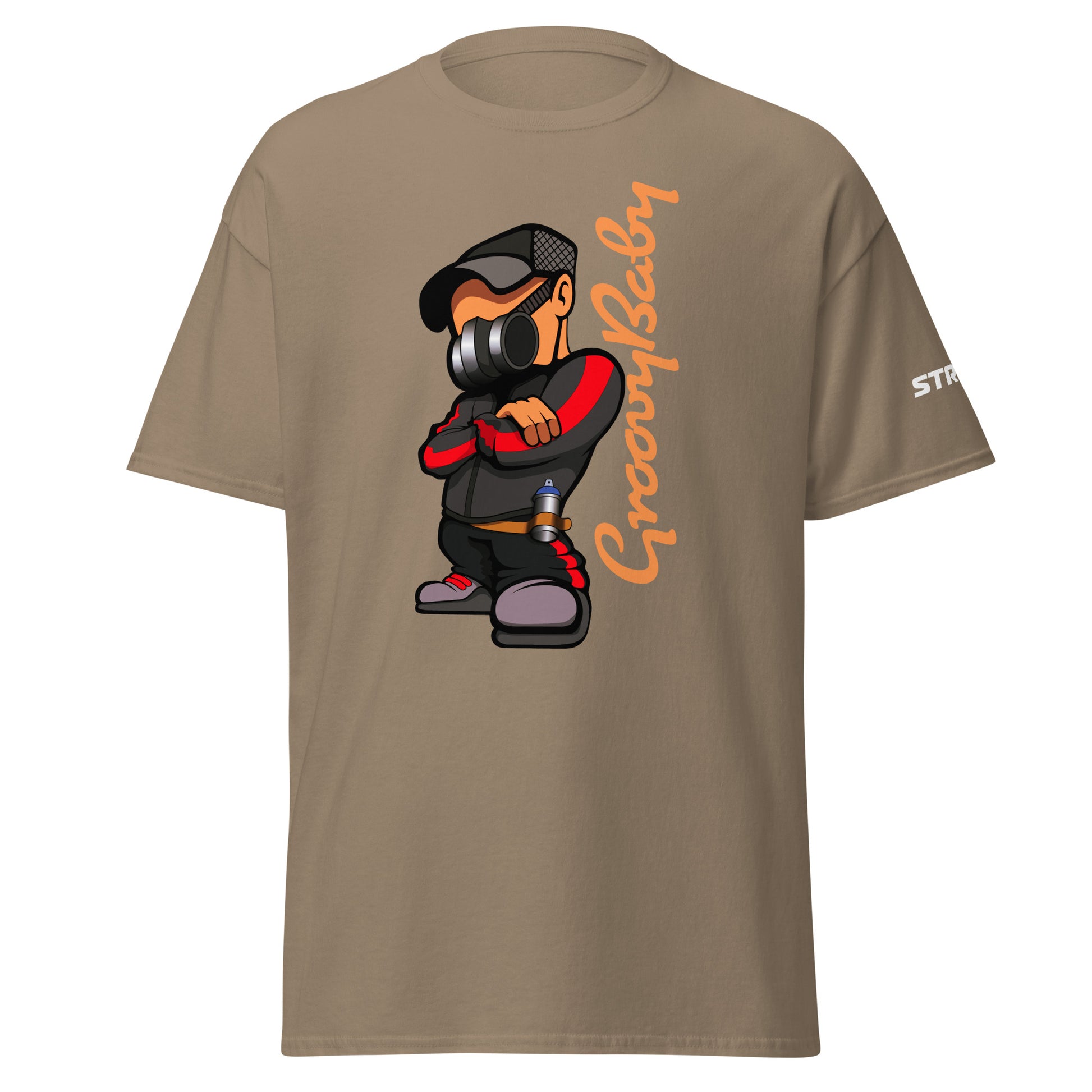 Groovy Baby B-Boy Premium Unisex T-Shirt in Brown savana, front view