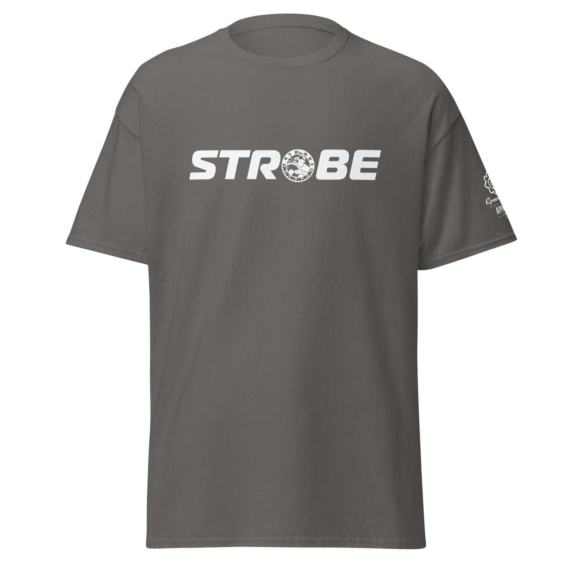Strobe Horizon Premium Unisex T-Shirt in Charcoal, front view