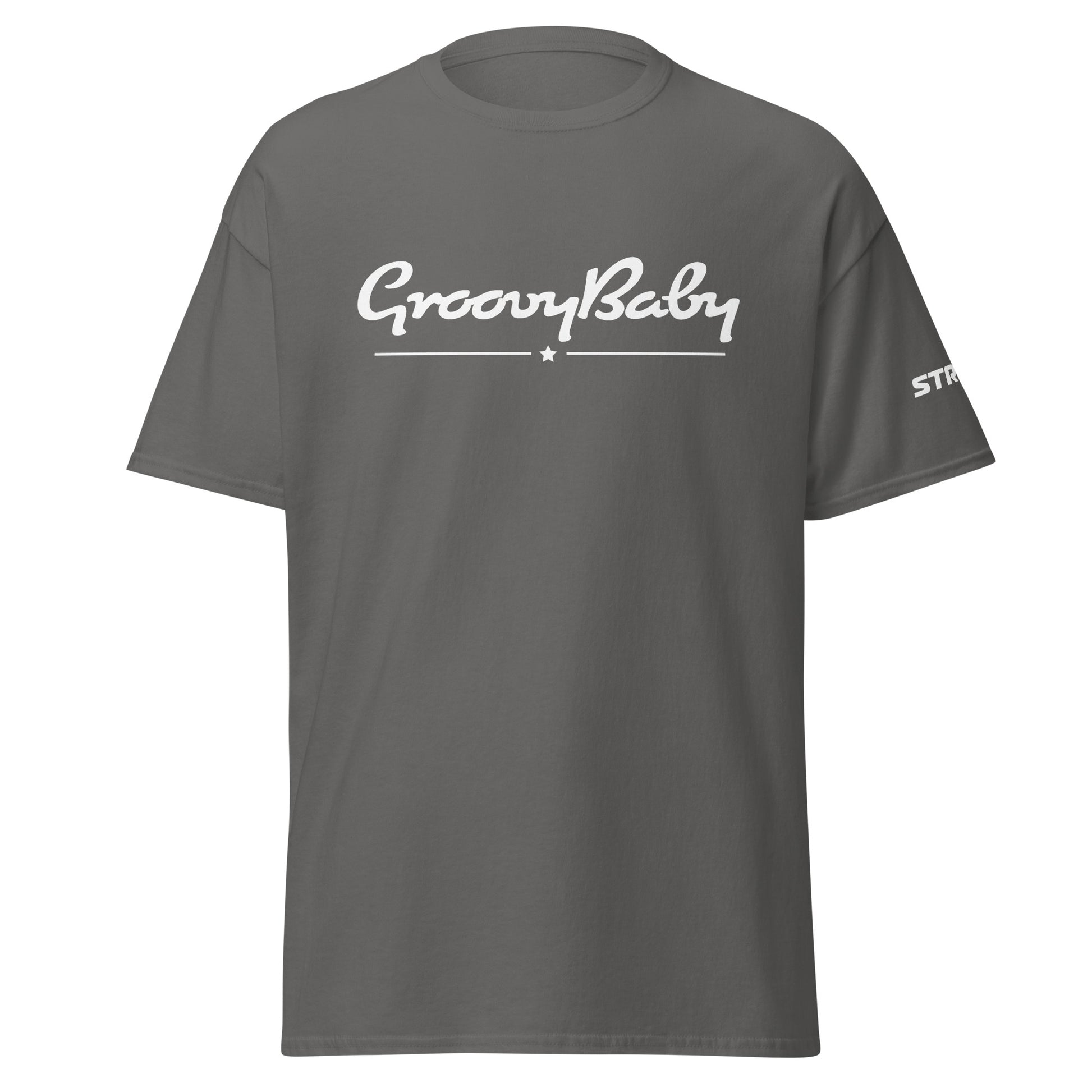 Groovy Baby Premium Unisex T-Shirt in Charcoal, front view