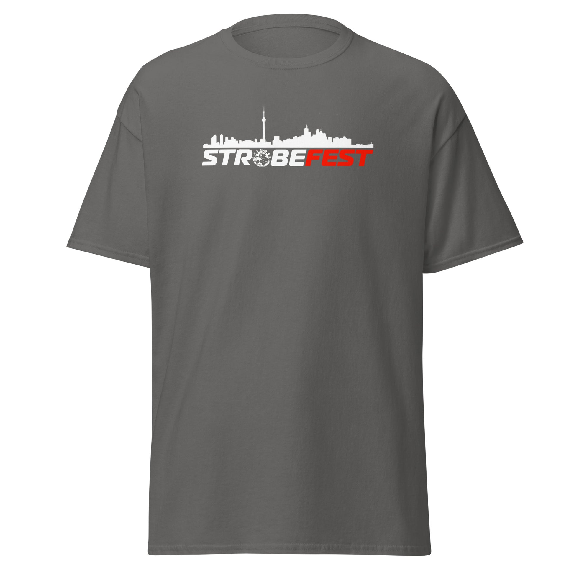 StrobeFest Unisex Premium T-Shirt in Charcoal, front view