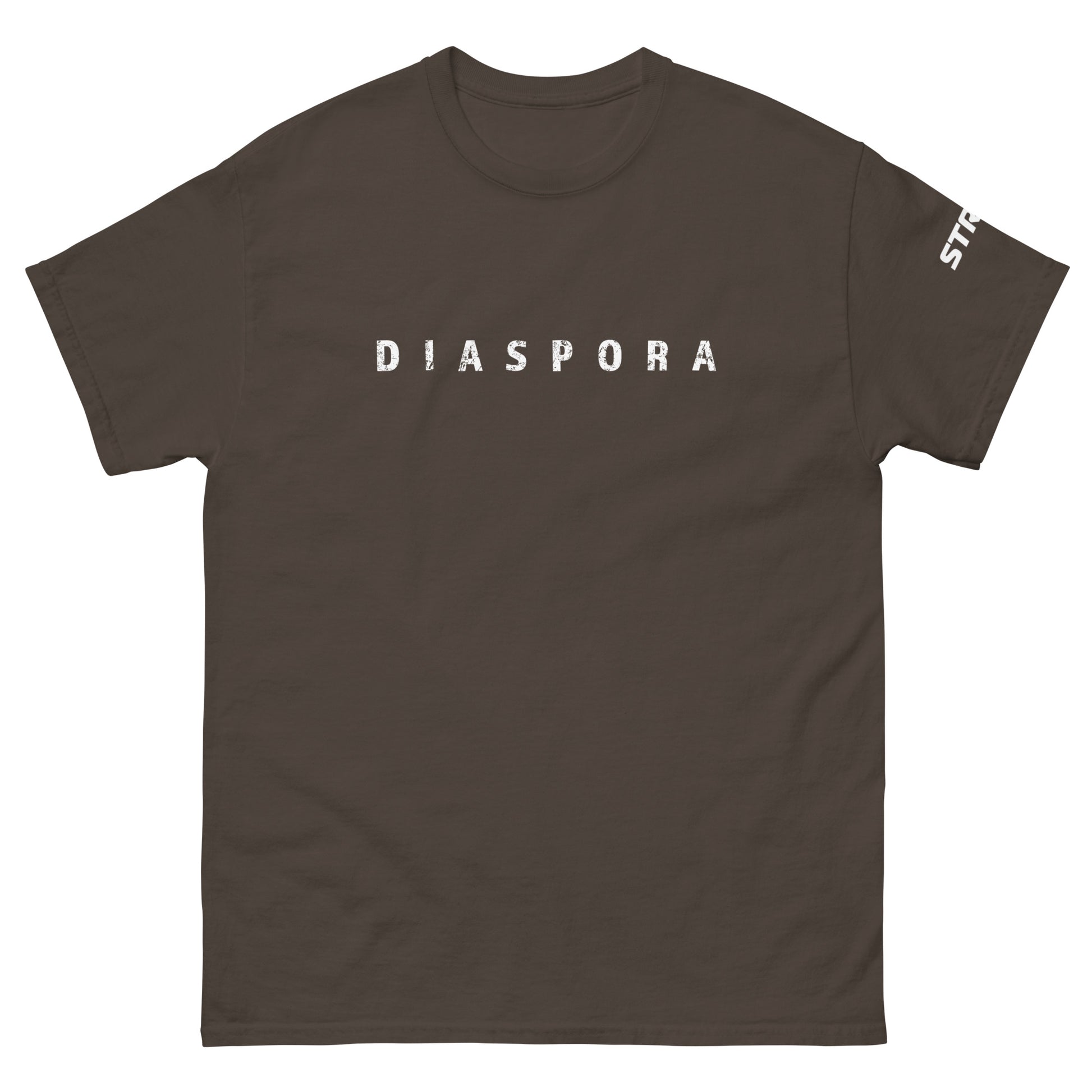Diaspora Unisex Premium T-Shirt in Dark chocolate, front view