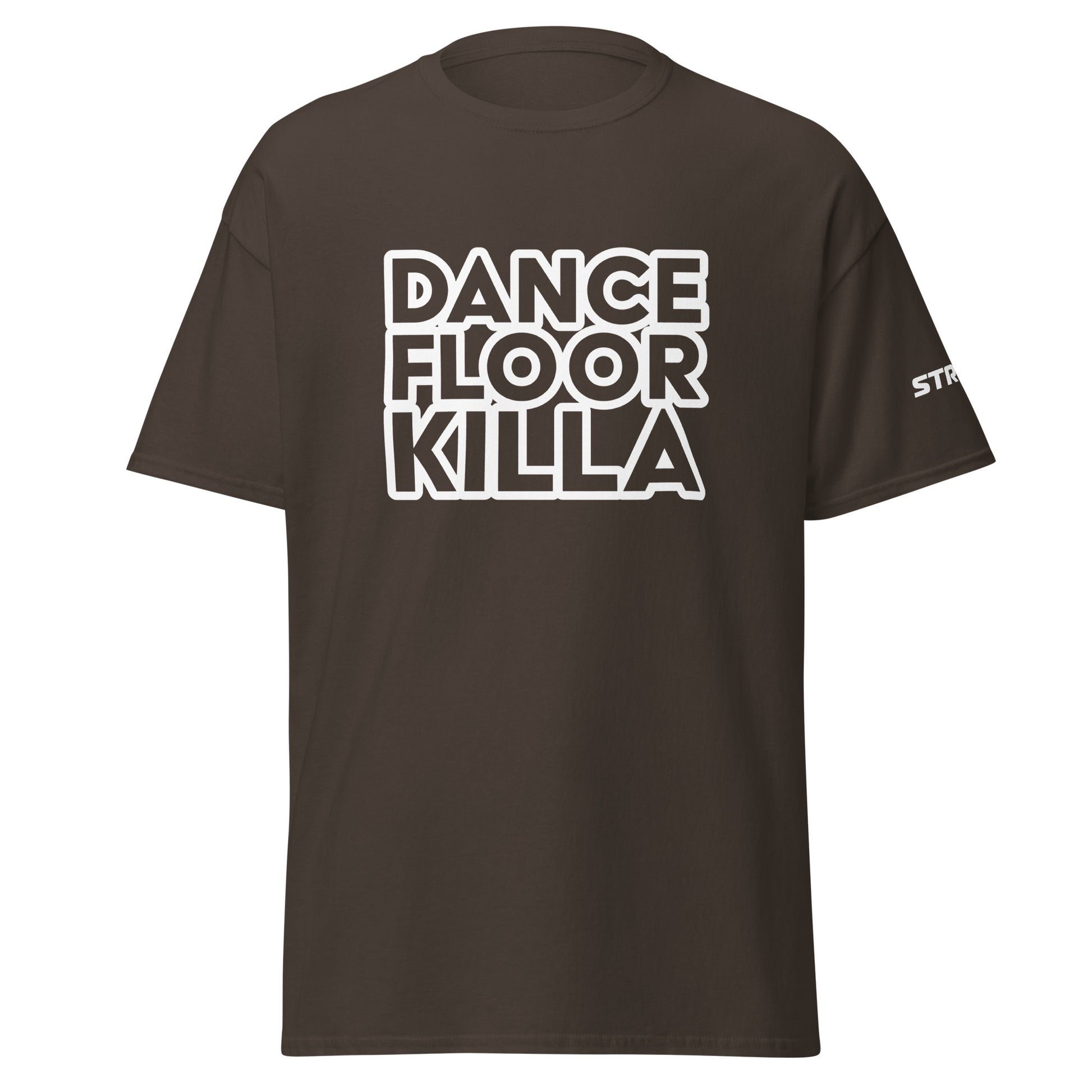 Dancefloor Killa Premium Unisex T-Shirt in Dark chocolate, front view