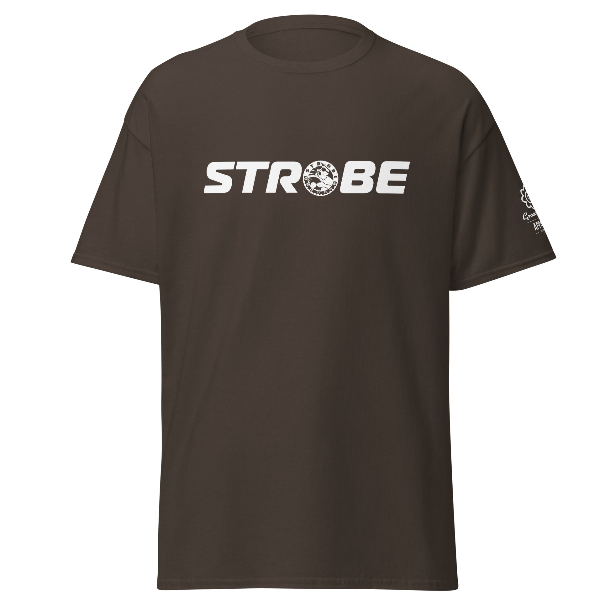 Strobe Horizon Premium Unisex T-Shirt in Dark chocolate, front view