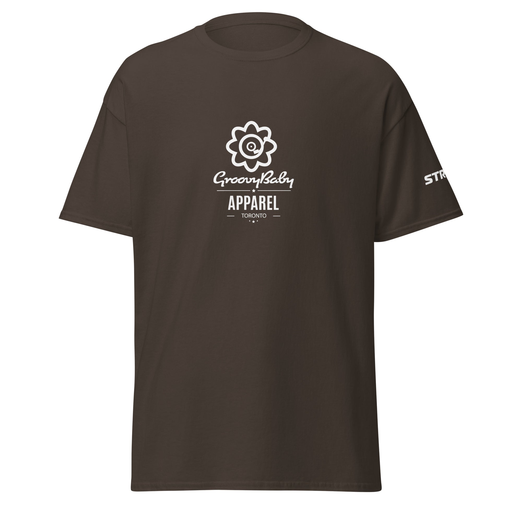 Groovy Baby Apparel Premium Unisex T-Shirt in Dark chocolate, front view