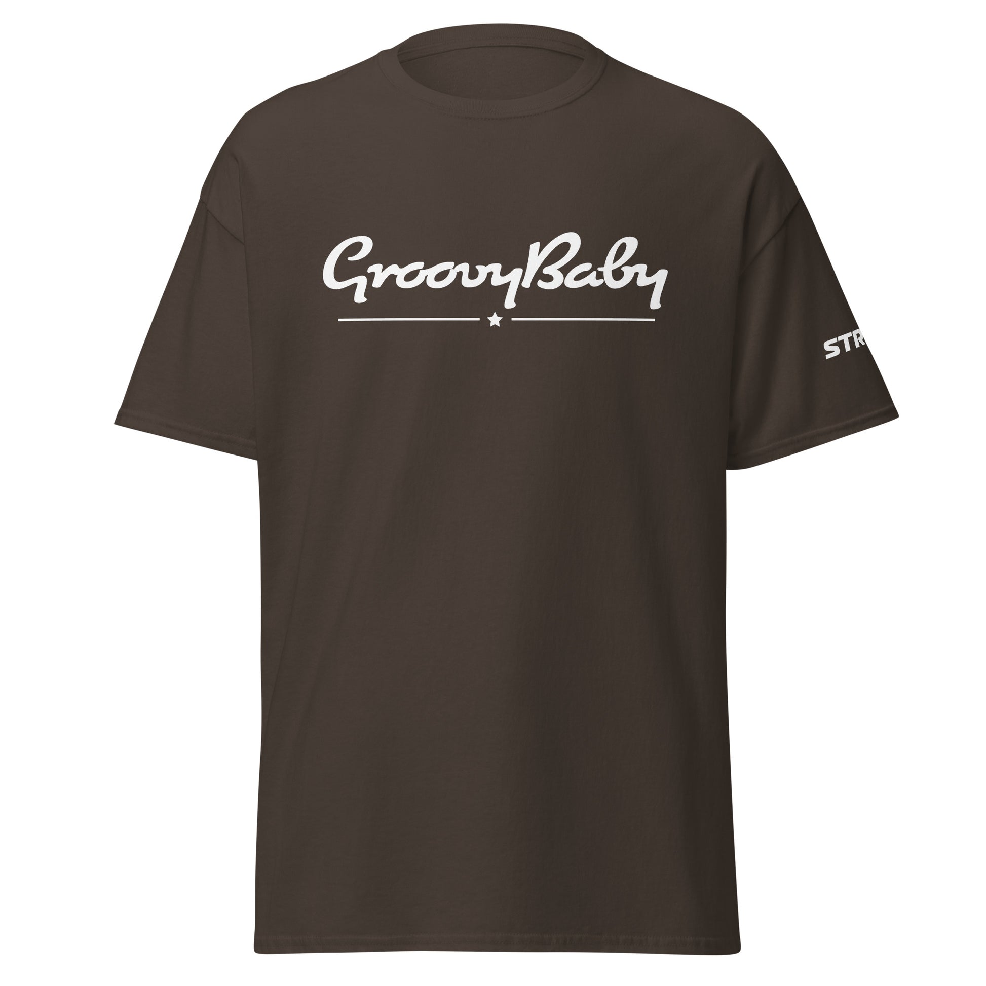 Groovy Baby Premium Unisex T-Shirt in Dark chocolate, front view