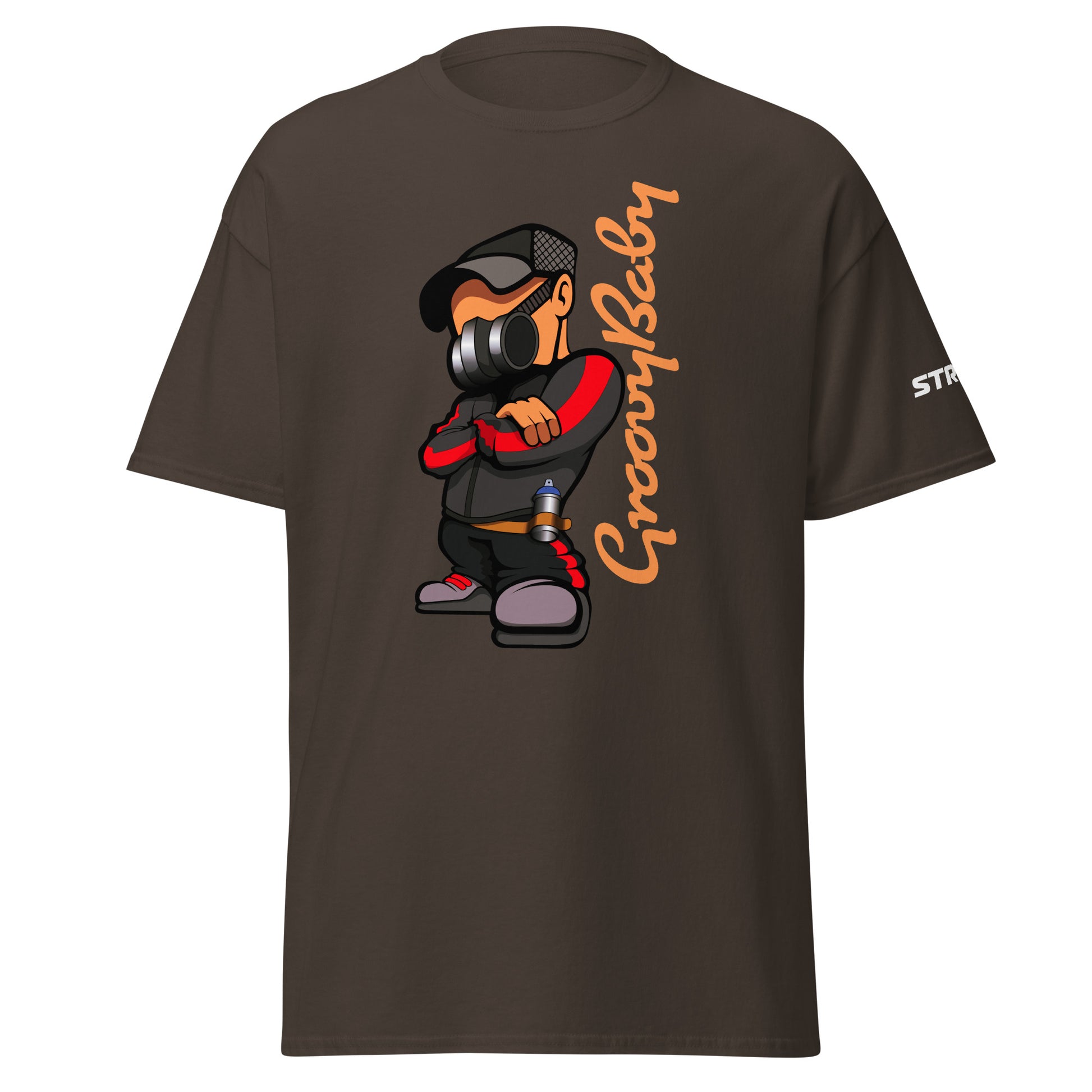 Groovy Baby B-Boy Premium Unisex T-Shirt in Dark chocolate, front view