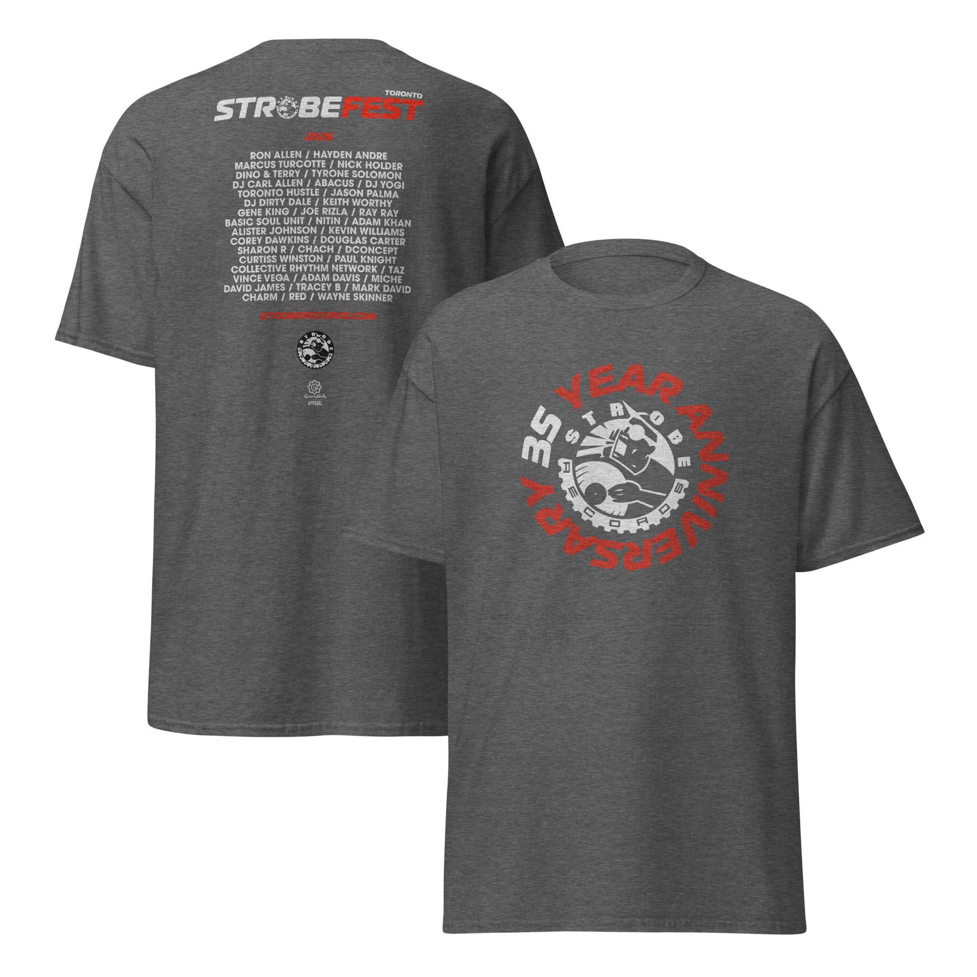 StrobeFest 2026 Event T-Shirt, front and back view