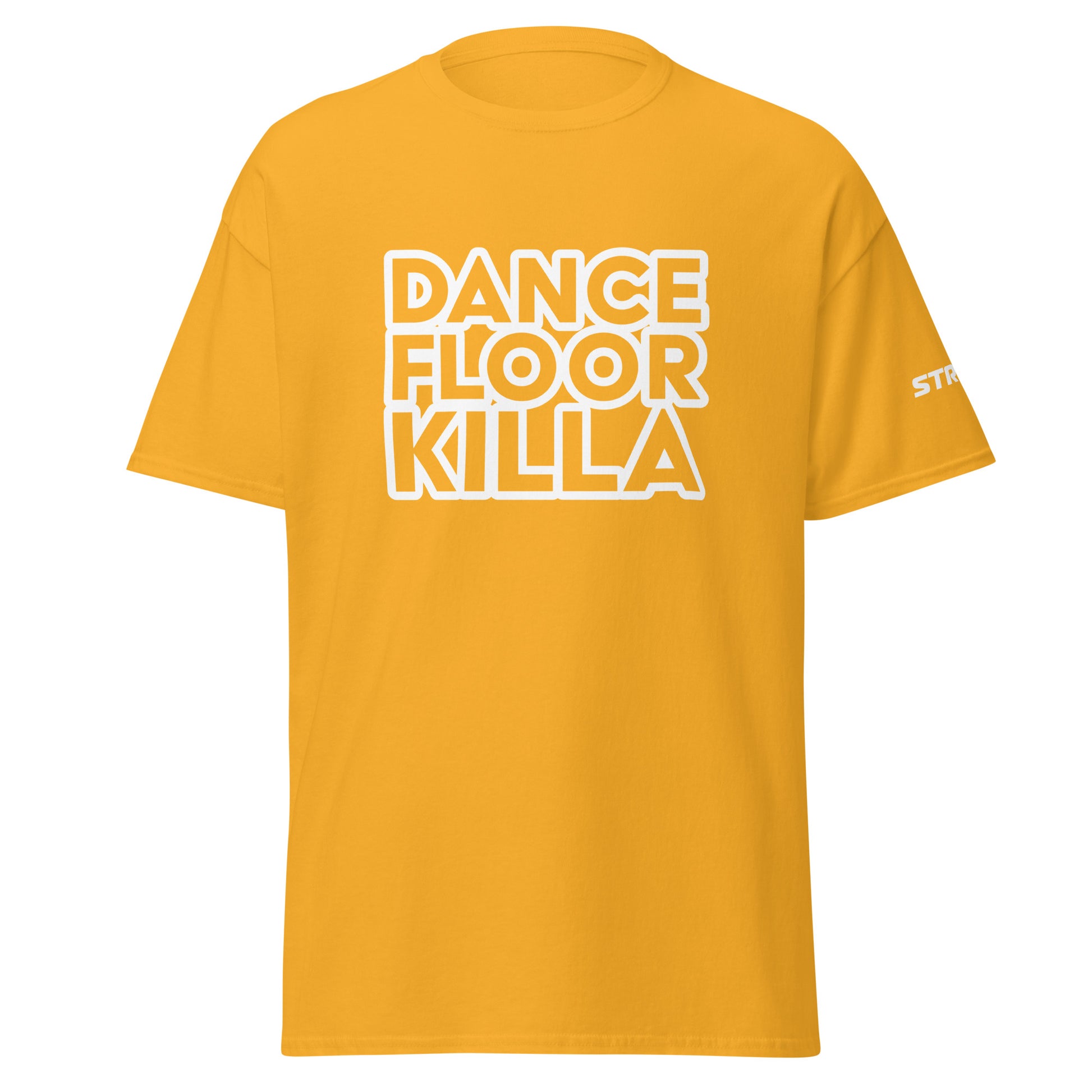 Dancefloor Killa Premium Unisex T-Shirt in Gold, front view