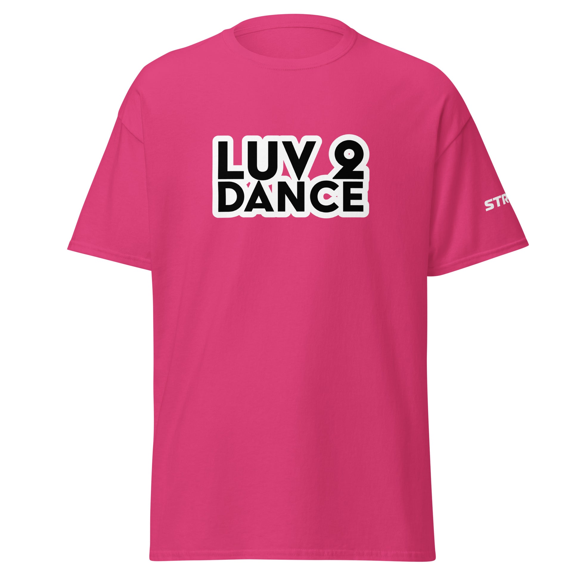 Luv 2 Dance Premium Unisex T-Shirt in Heliconia, front view