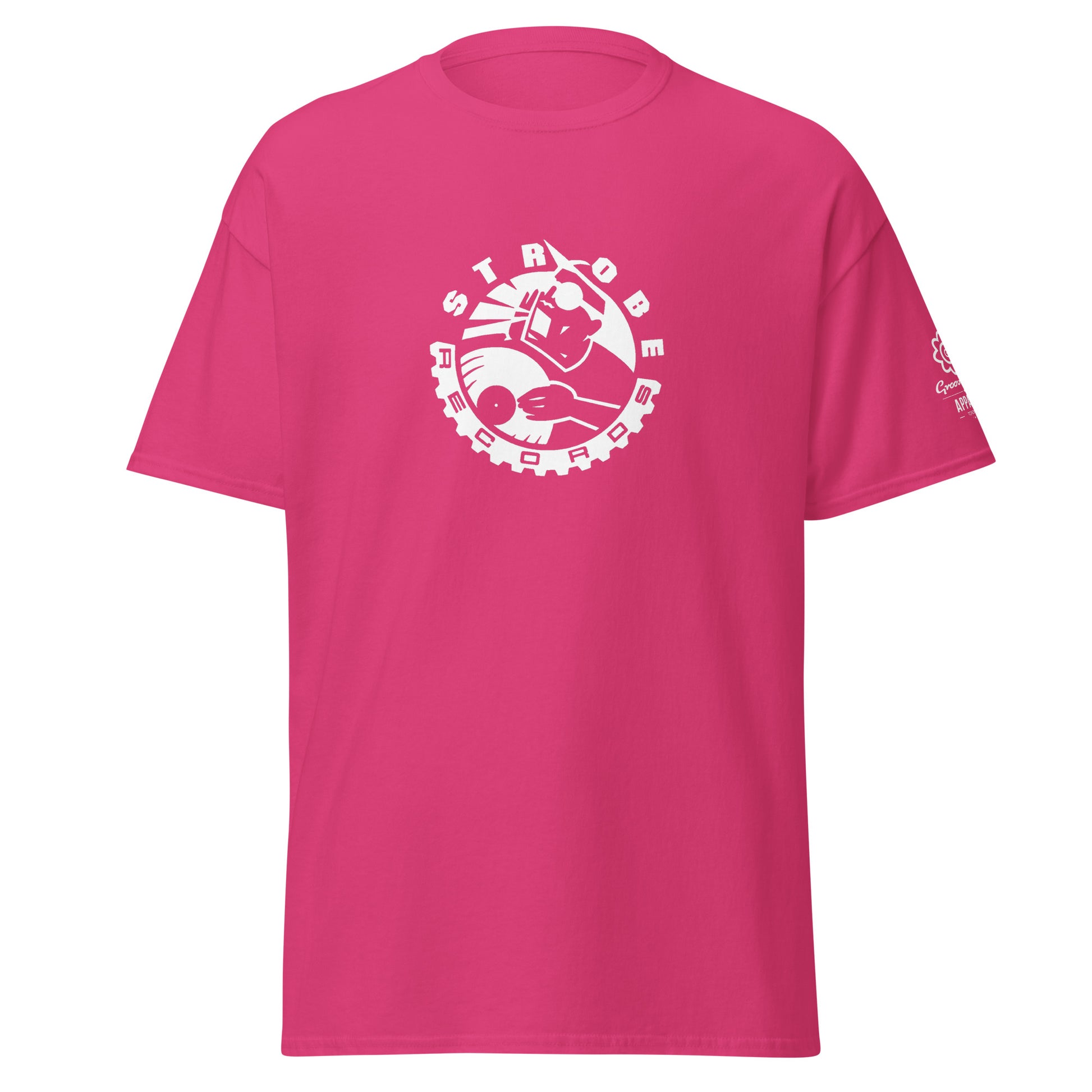 Strobe Records Premium Classic T-Shirt in Heliconia, front view