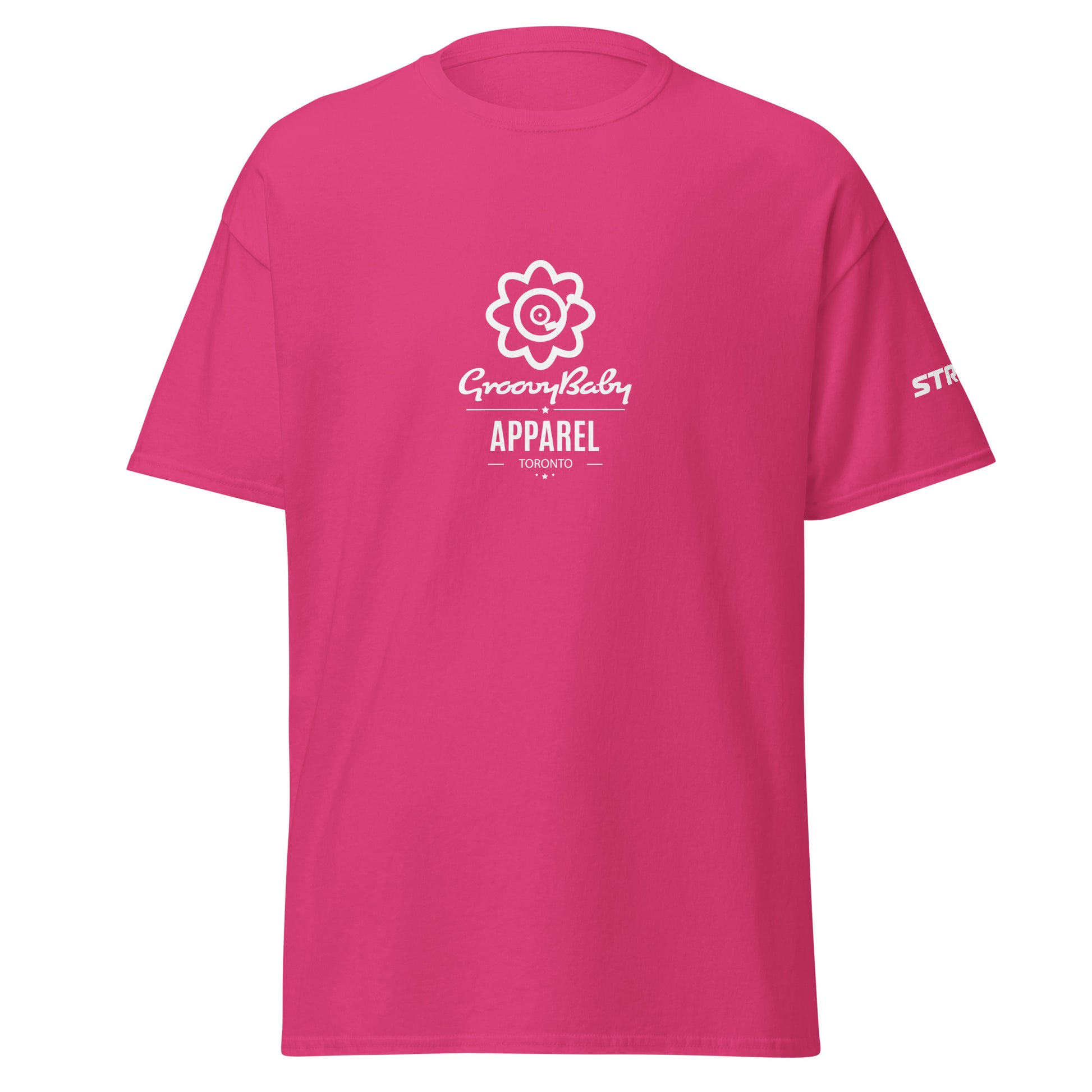 Groovy Baby Apparel Premium Unisex T-Shirt in Heliconia, front view