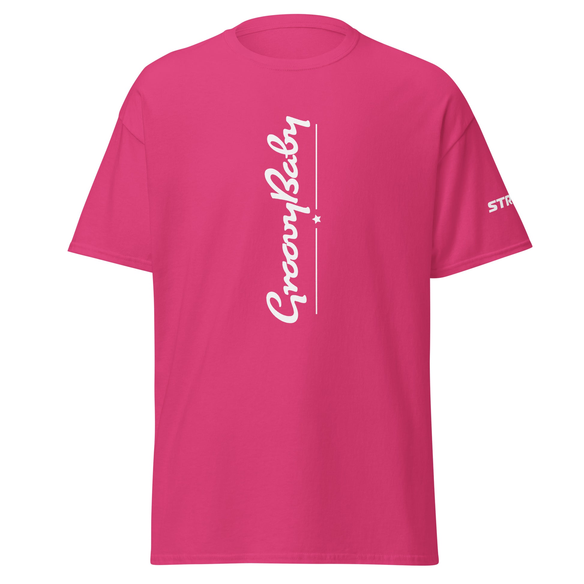 Groovy Baby Vertical Premium Unisex T-Shirt in Heliconia, front view