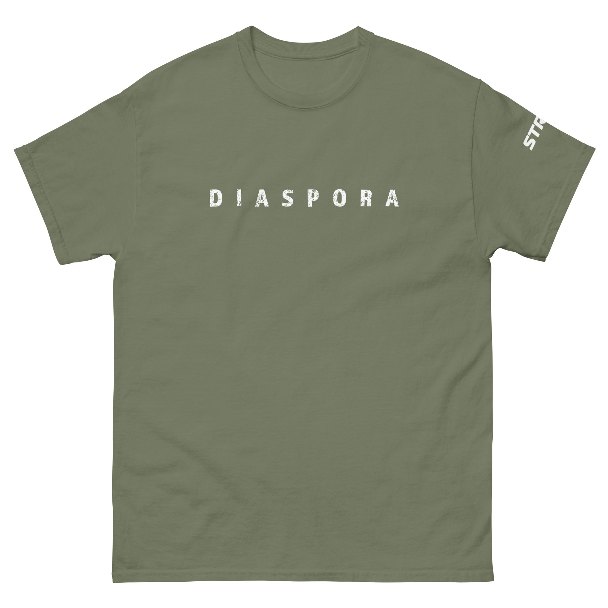 Diaspora Unisex Premium T-Shirt in Military green, front view