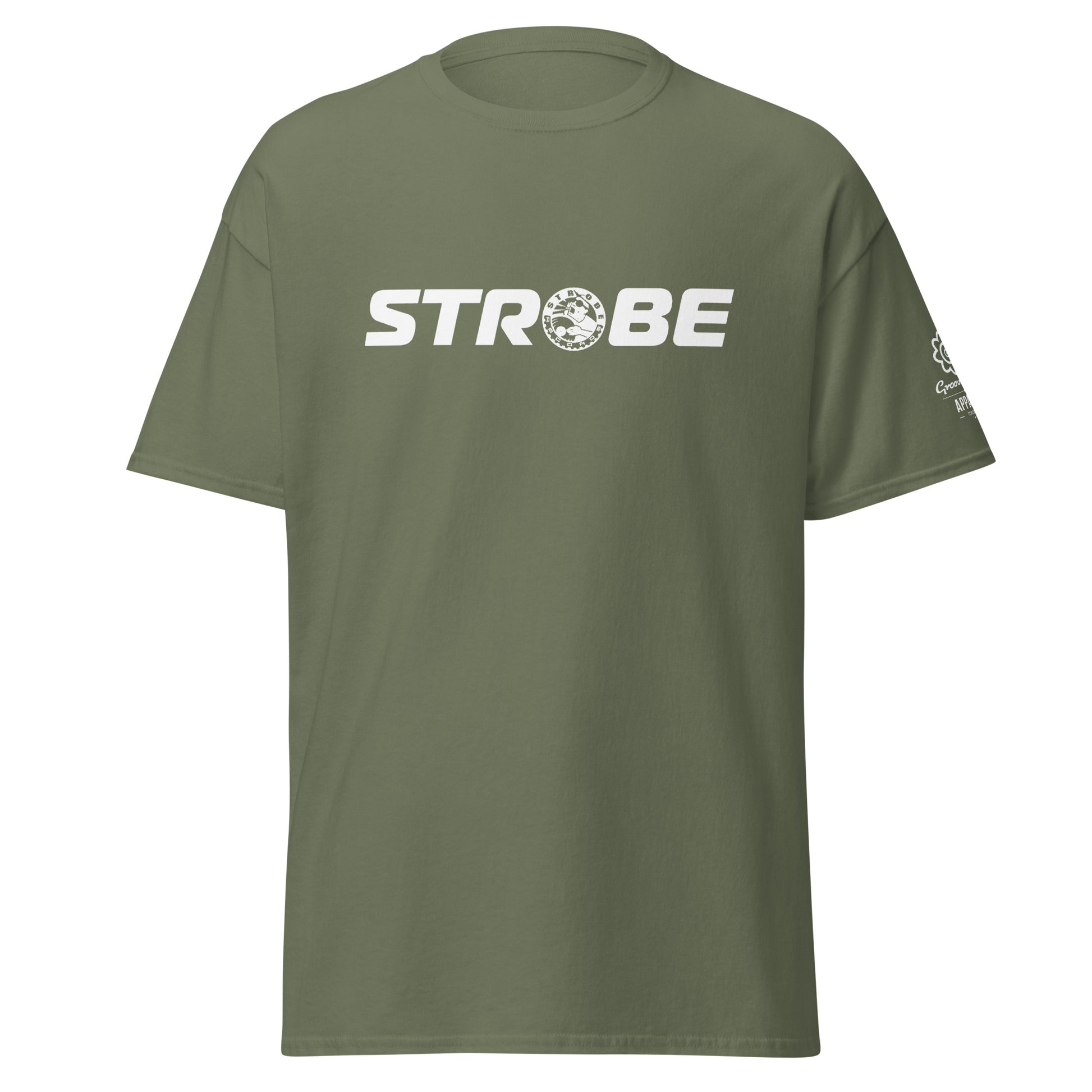 Strobe Horizon Premium Unisex T-Shirt in Military green, front view