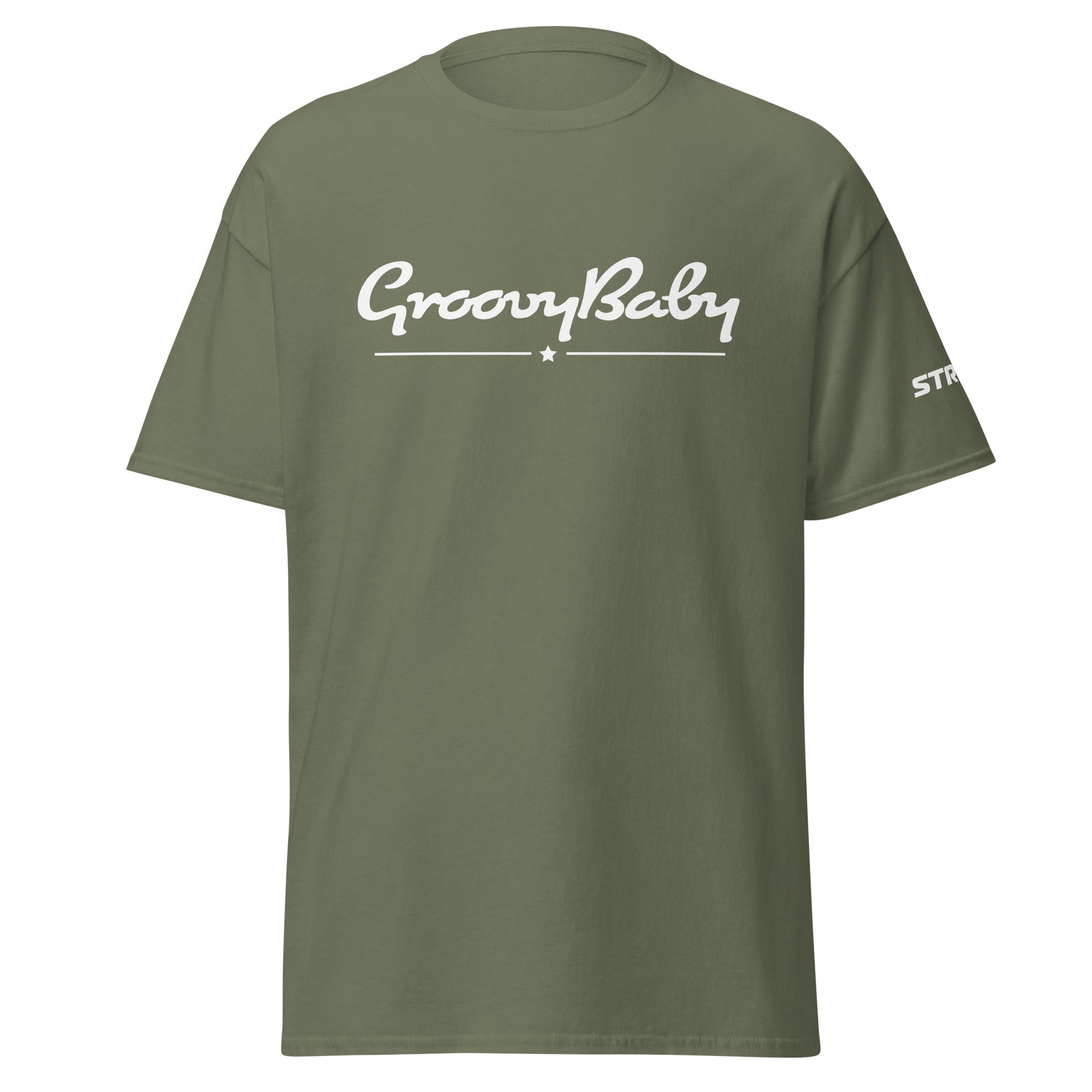 Groovy Baby Premium Unisex T-Shirt in Military green, front view