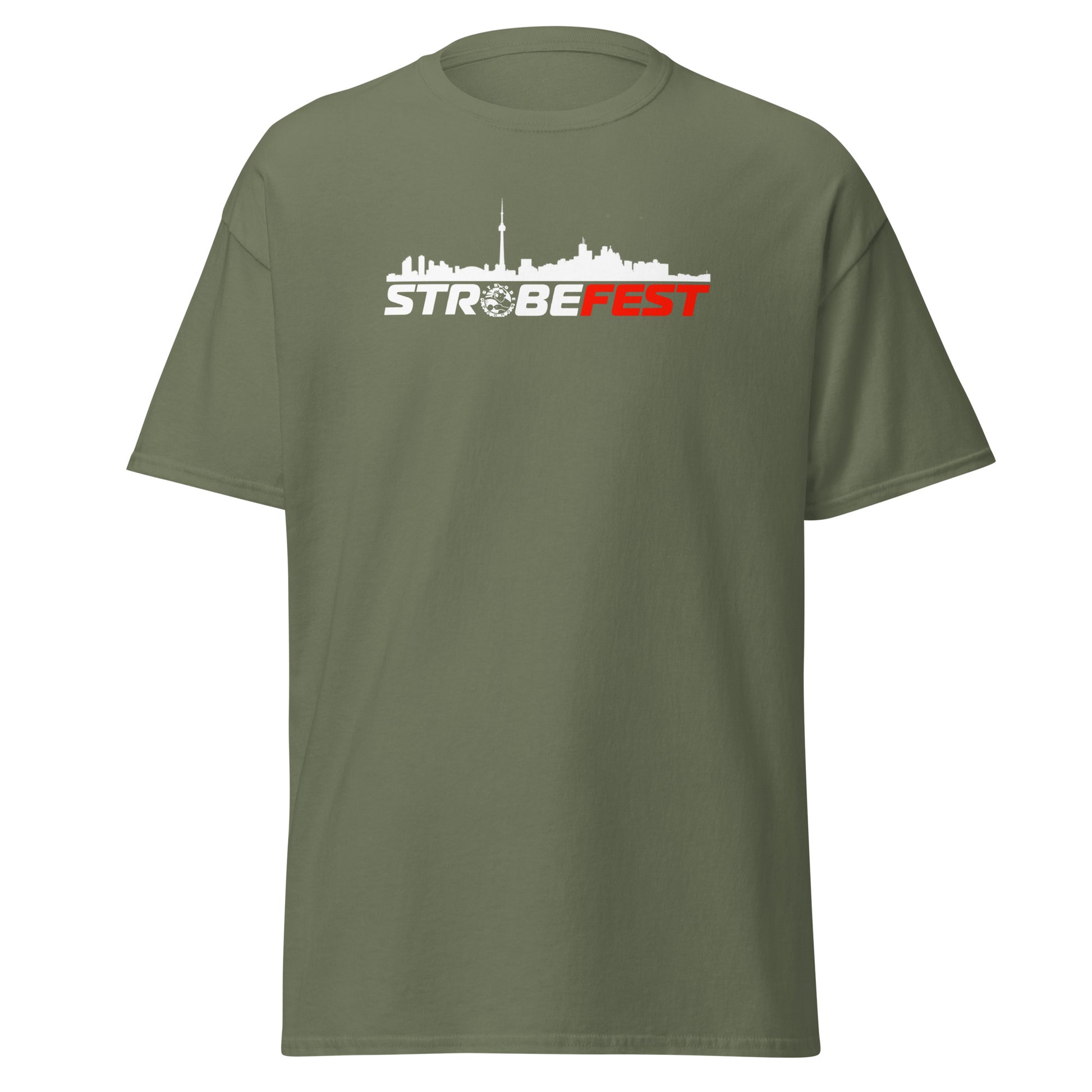 StrobeFest Unisex Premium T-Shirt in Military green, front view