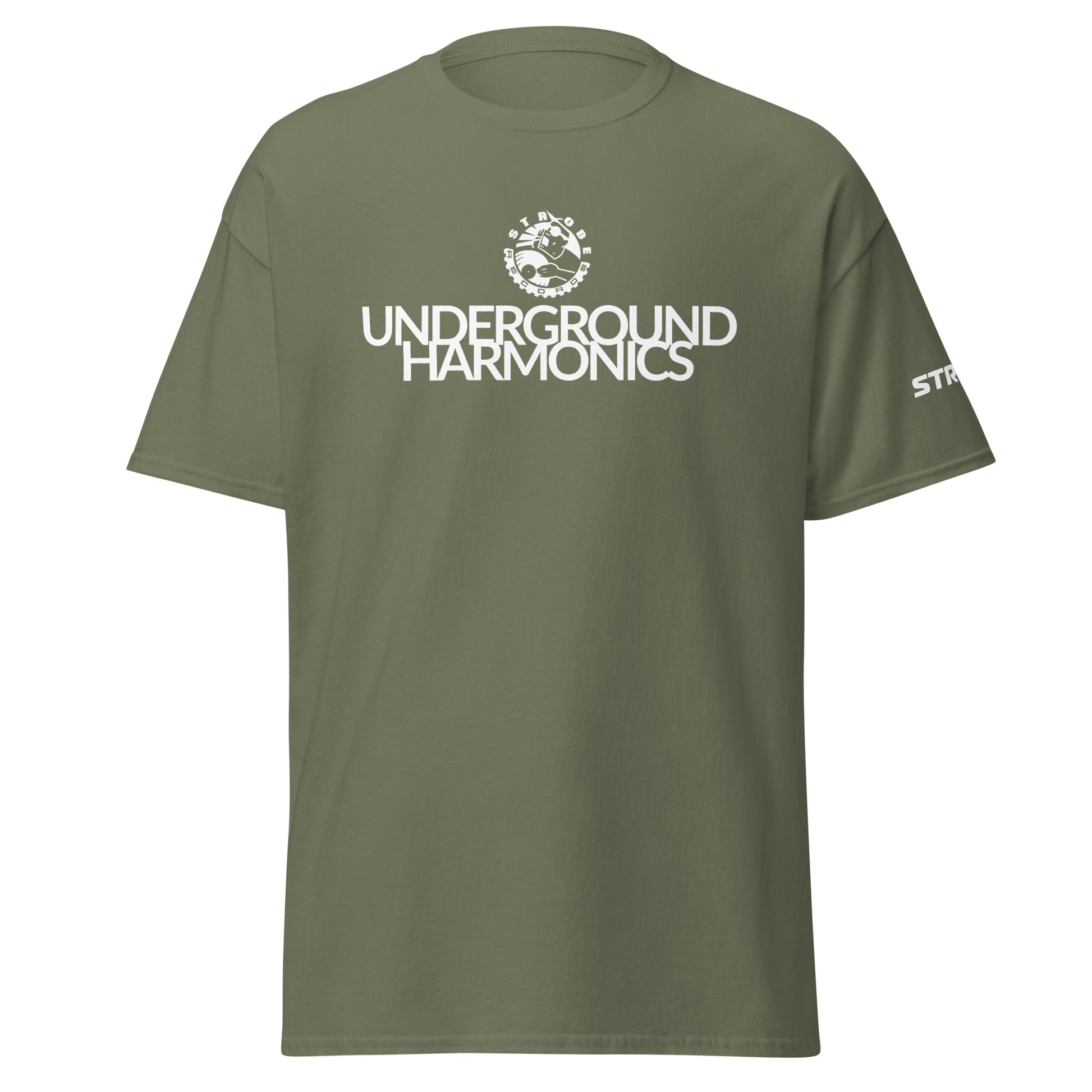 Underground Harmonics Premium Classic T-Shirt in Military green, front view
