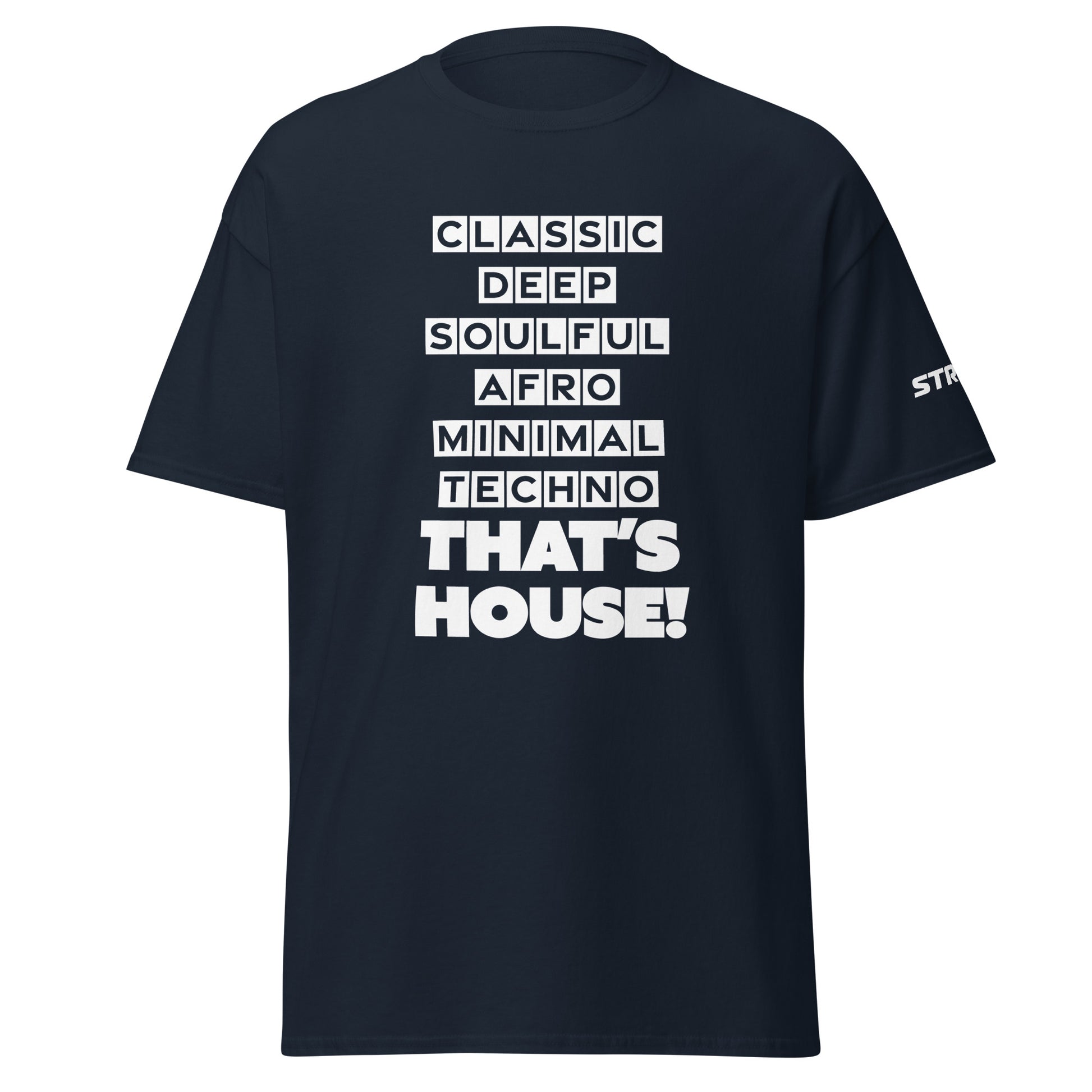 That’s House Premium Unisex T-Shirt in Navy, front view