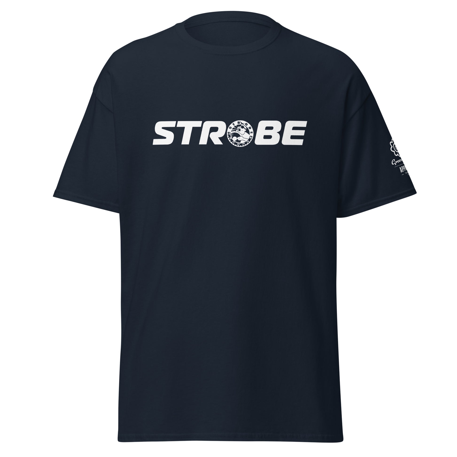 Strobe Horizon Premium Unisex T-Shirt in Navy, front view
