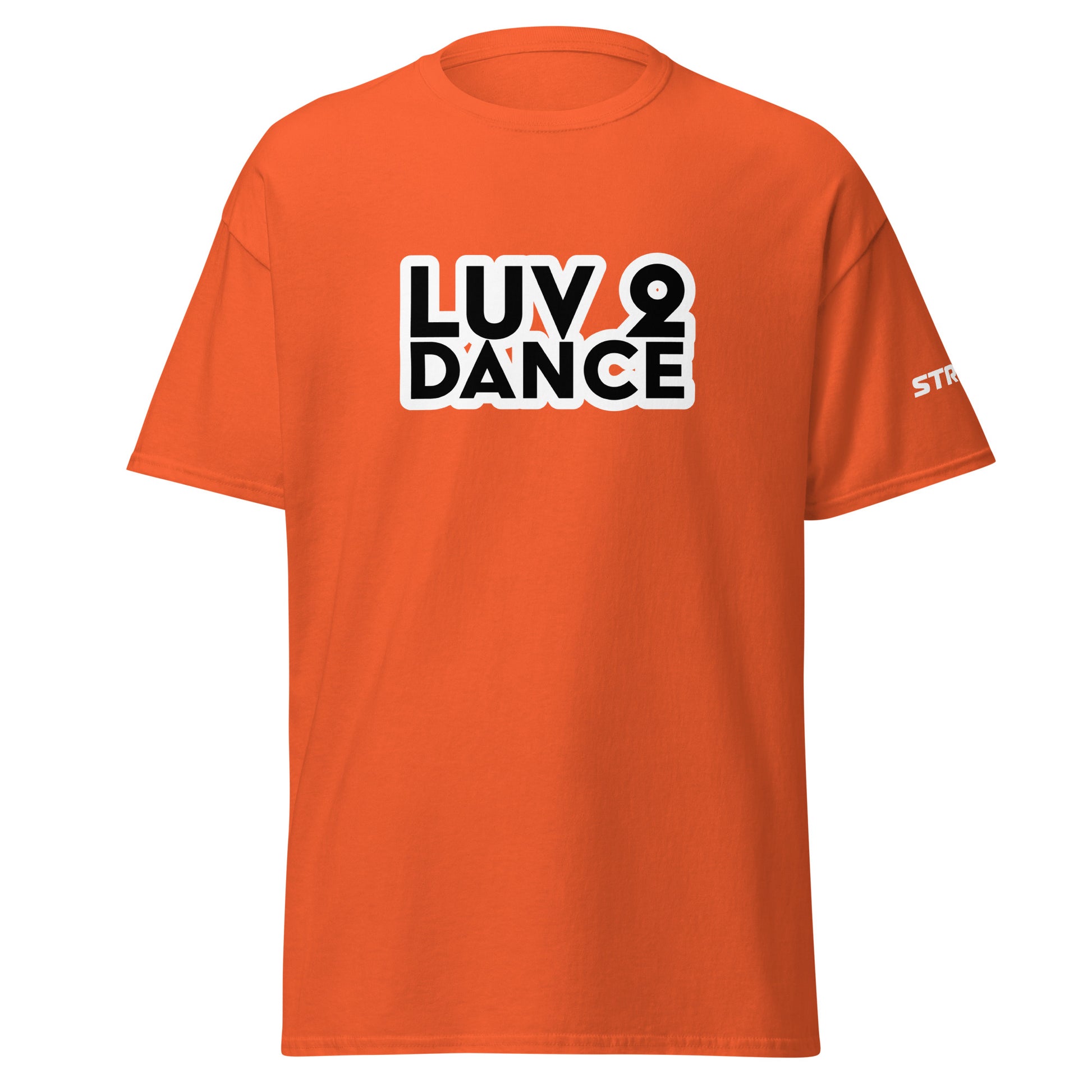 Luv 2 Dance Premium Unisex T-Shirt in Orange, front view