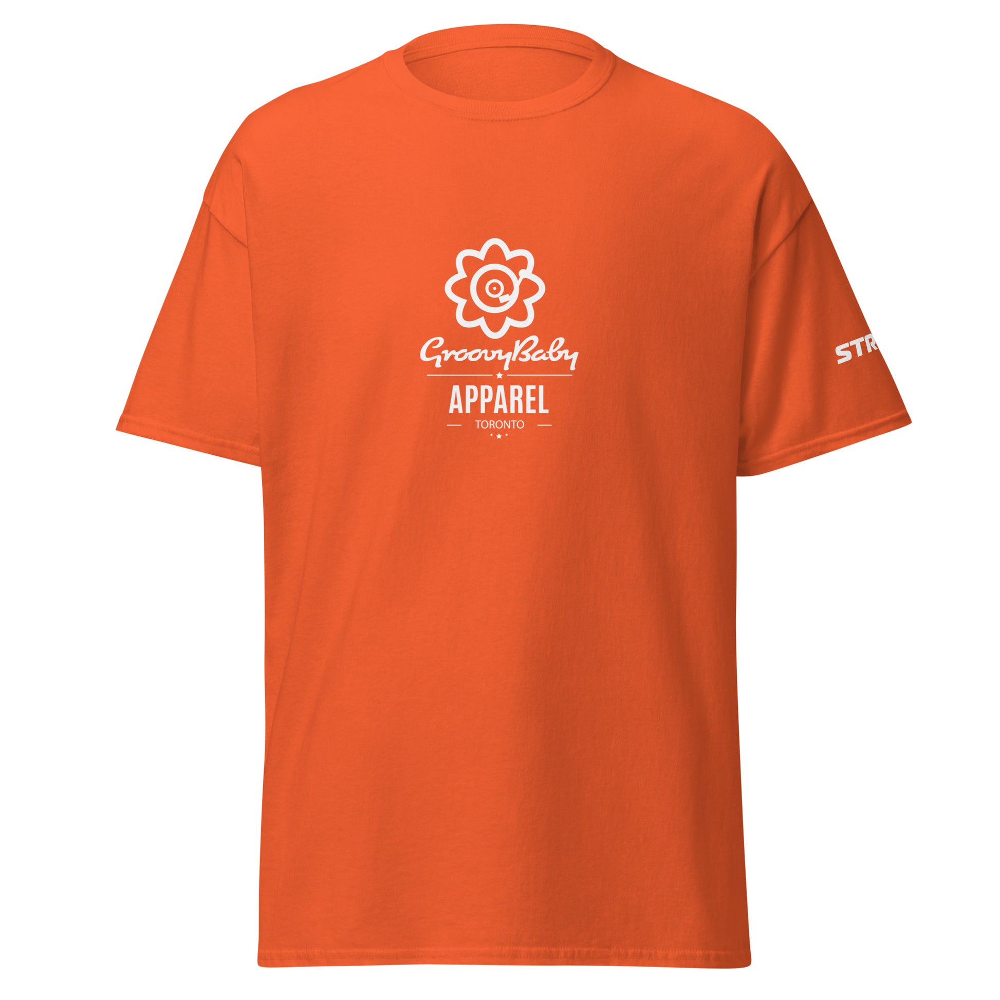 Groovy Baby Apparel Premium Unisex T-Shirt in Orange, front view