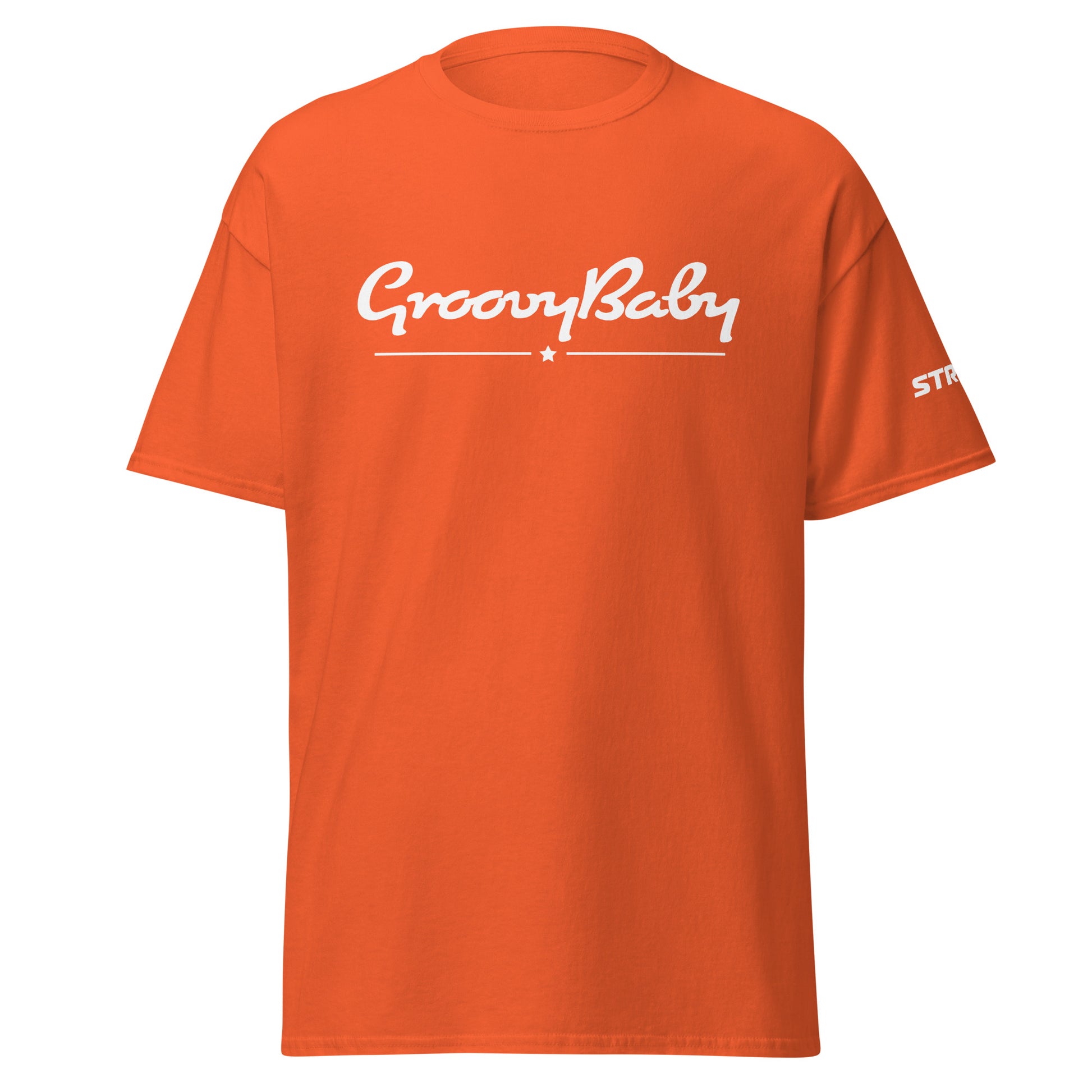 Groovy Baby Premium Unisex T-Shirt in Orange, front view