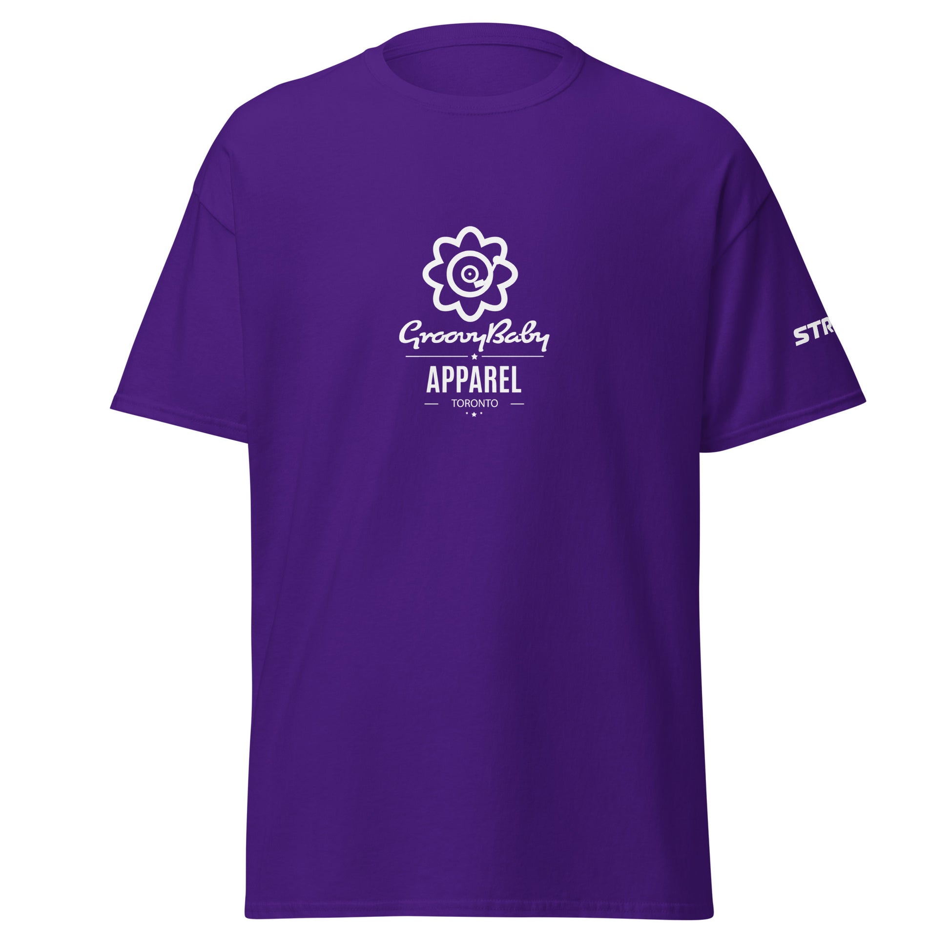 Groovy Baby Apparel Premium Unisex T-Shirt in Purple, front view