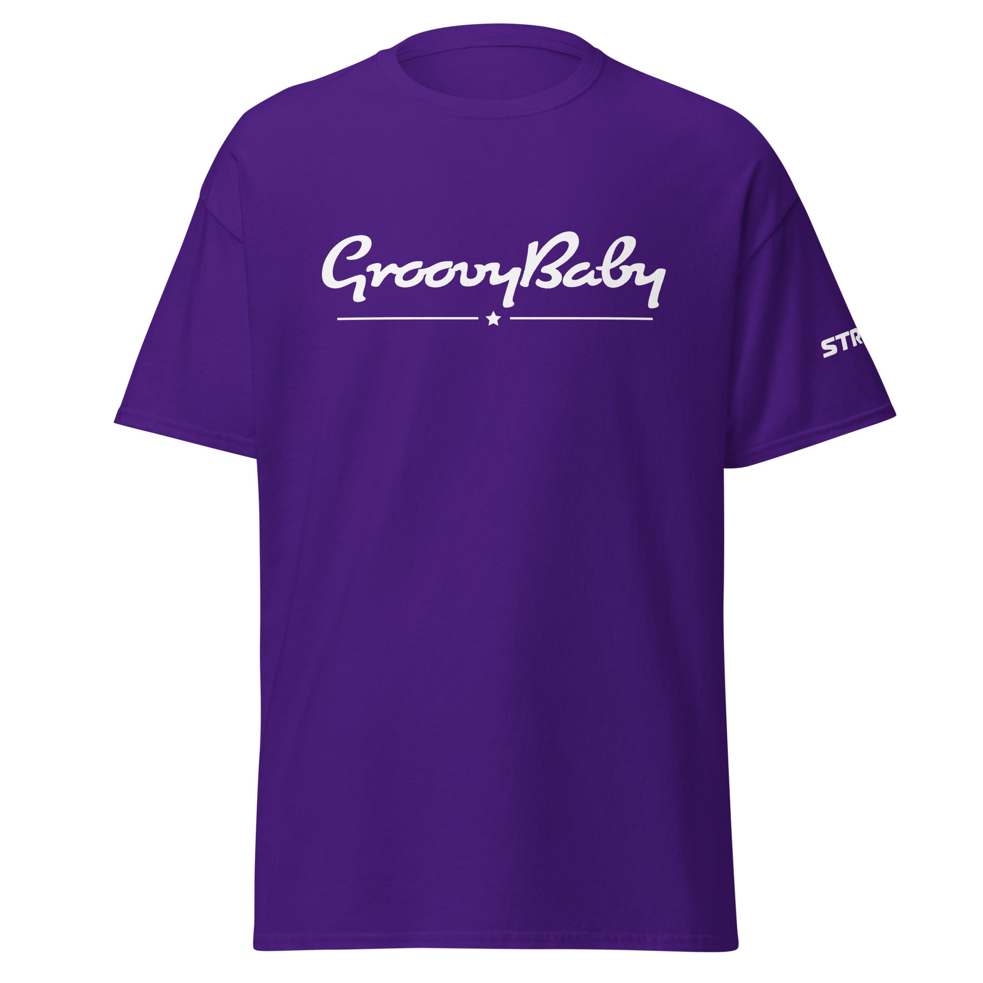Groovy Baby Premium Unisex T-Shirt in Purple, front view